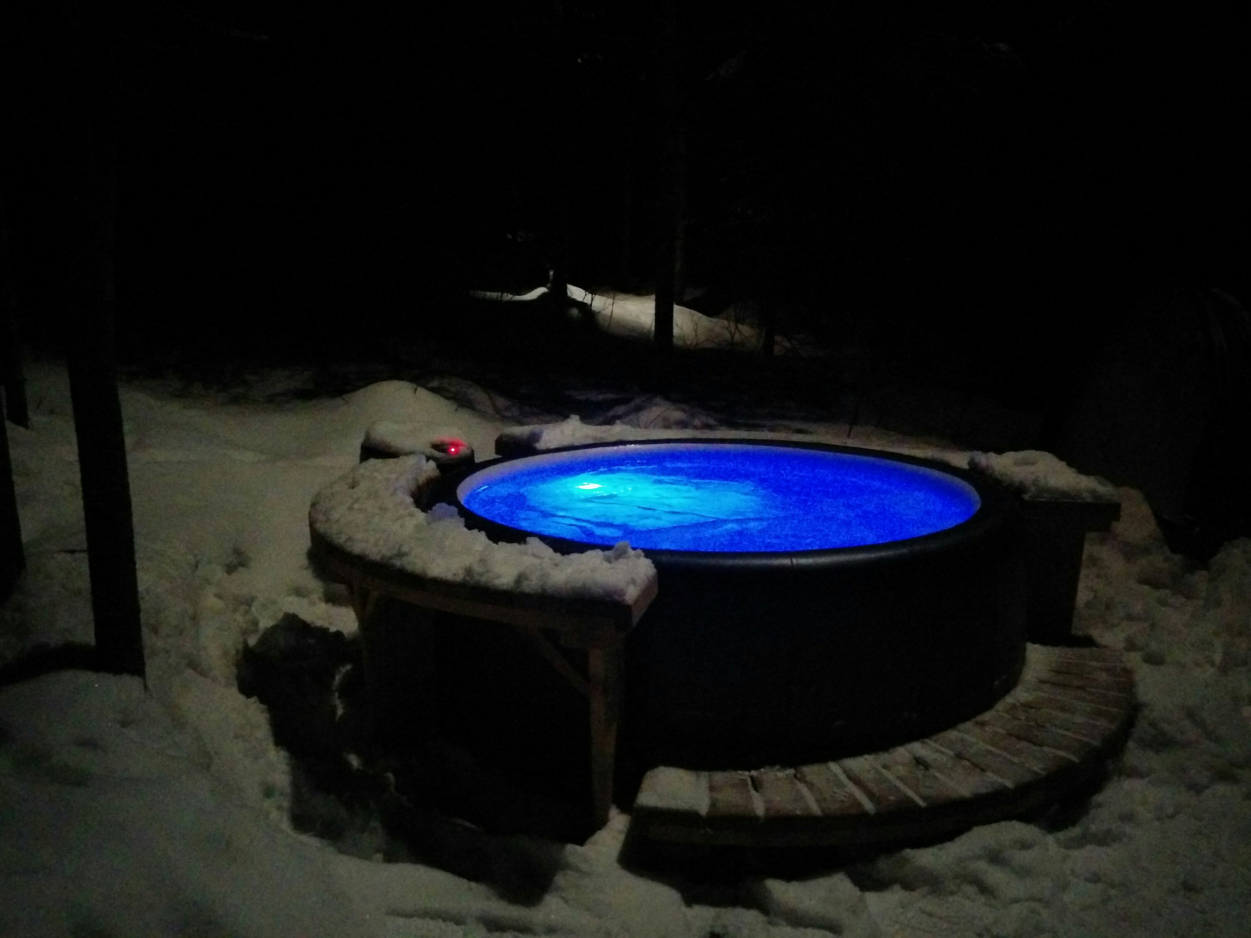 The Blue Glow of a Winter Hot Tub