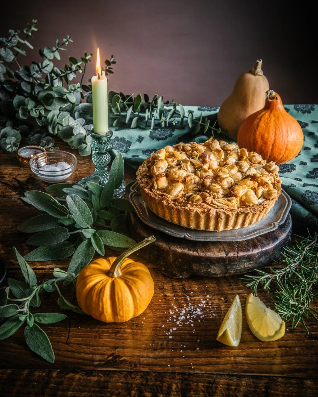 Butternut Squash &amp; Crispy Butterbean Tart