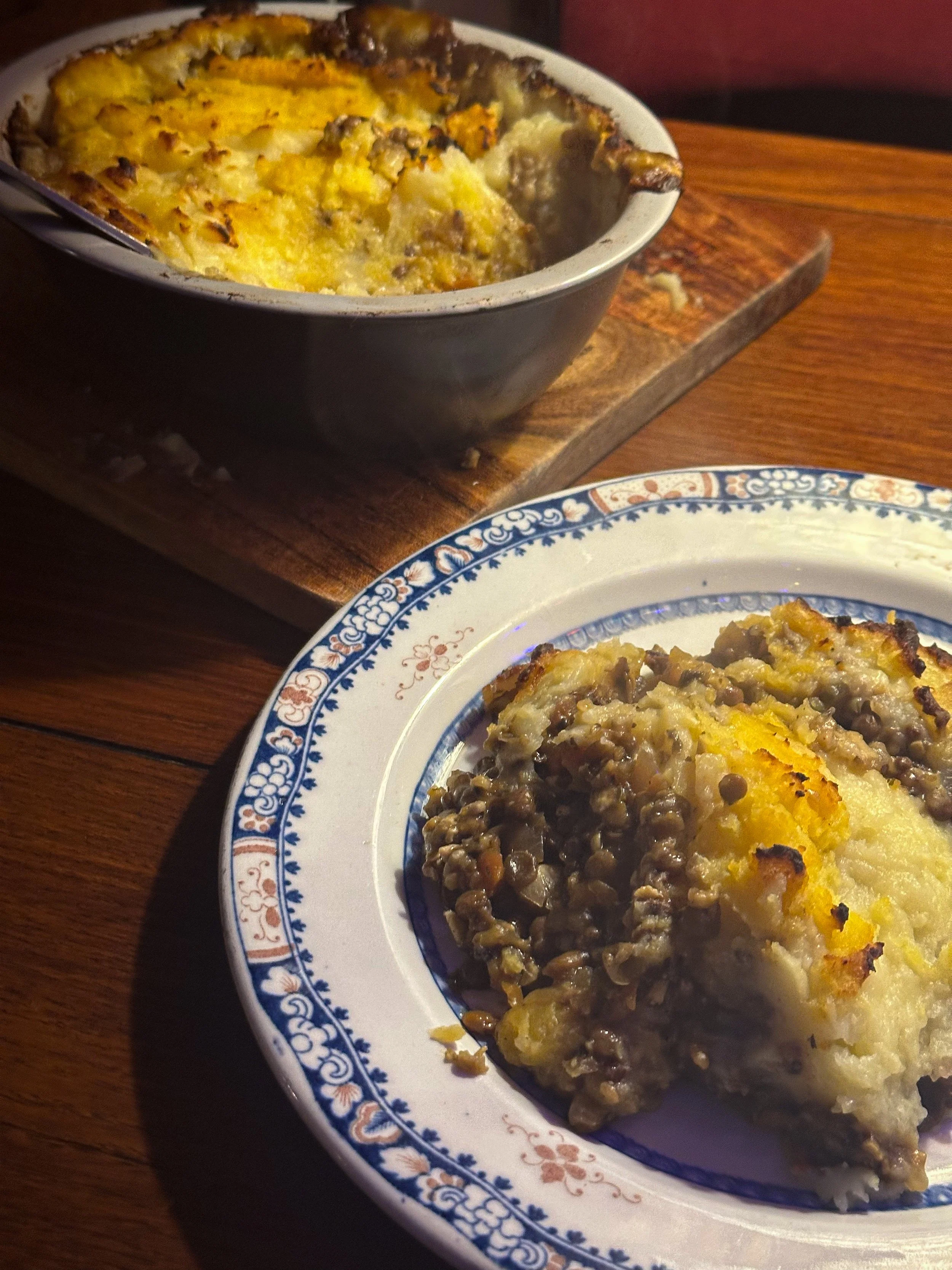 Vegan Mushroom &amp; Lentil Burns Night Pie