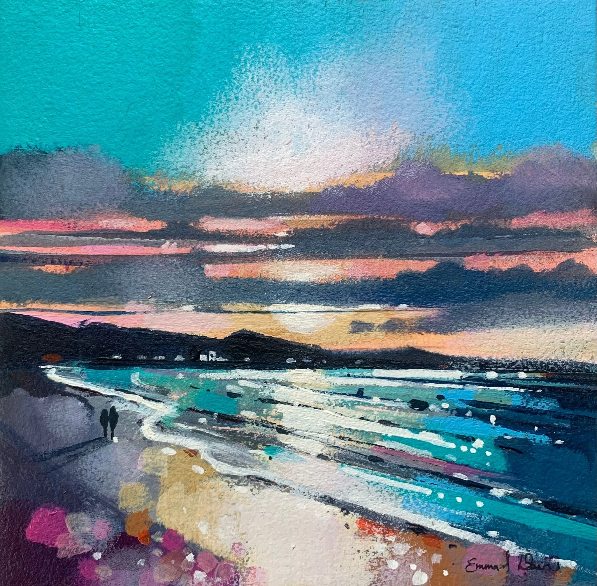 Machrihanish, Kintyre depicted in an original painting by Emma S Davis Scottish landscape artist