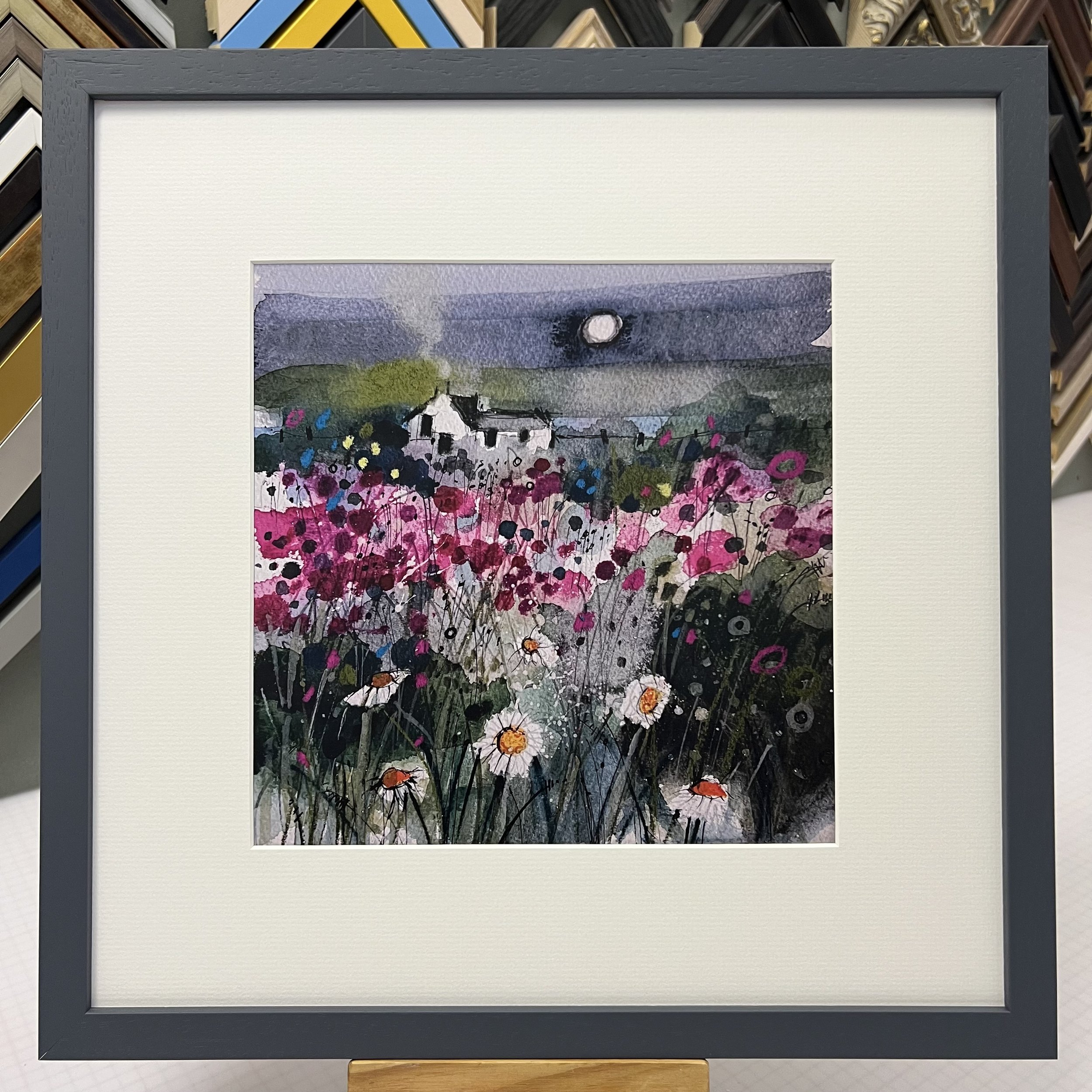 Framed in dakr grey 'Solitude' open edition print by Emma S Davis Scottish Landscape Artist