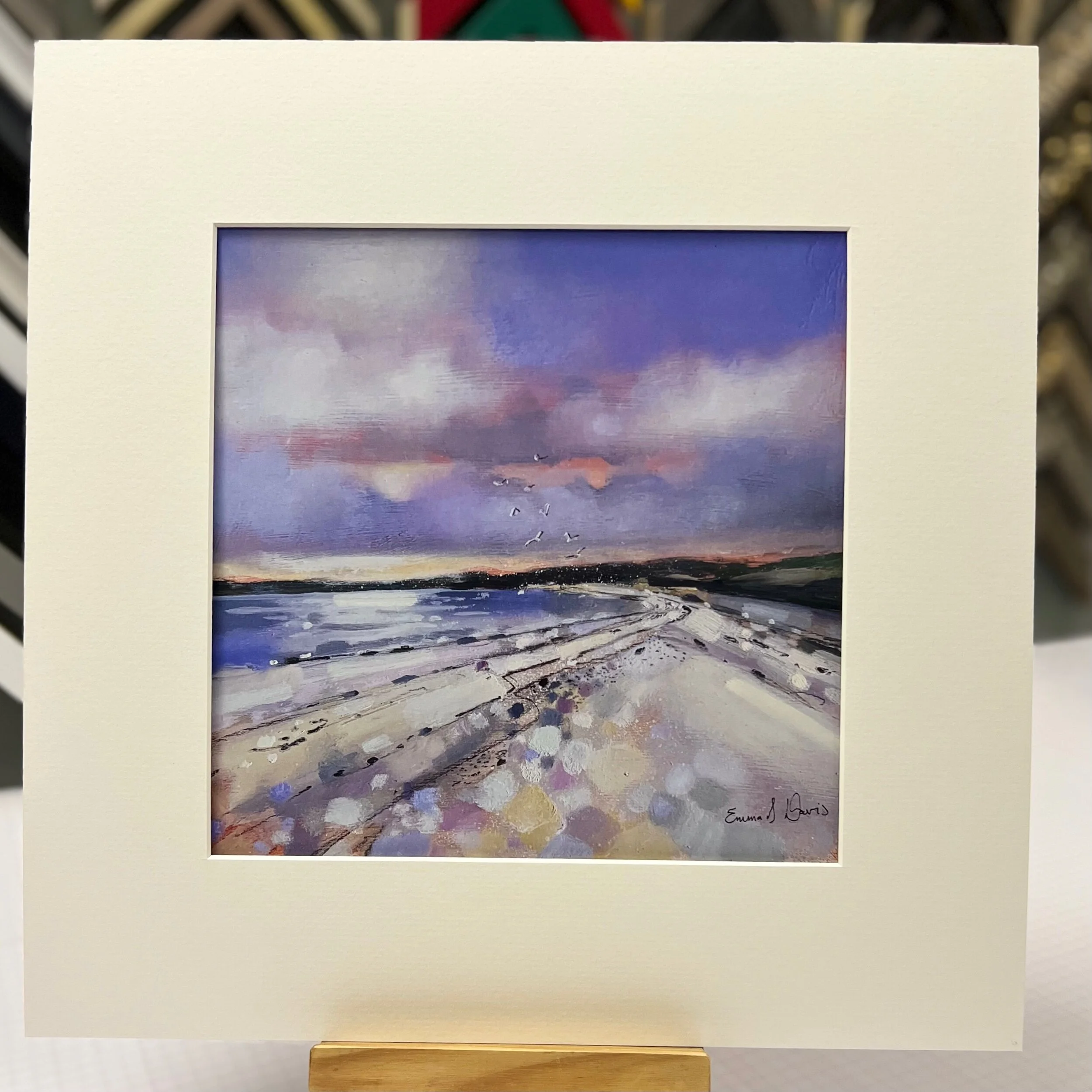 Arran Art Print Blackwaterfoot and Shiskine Golf Club by Scottish Landscape Artist Emma S Davis. Mounted Option.