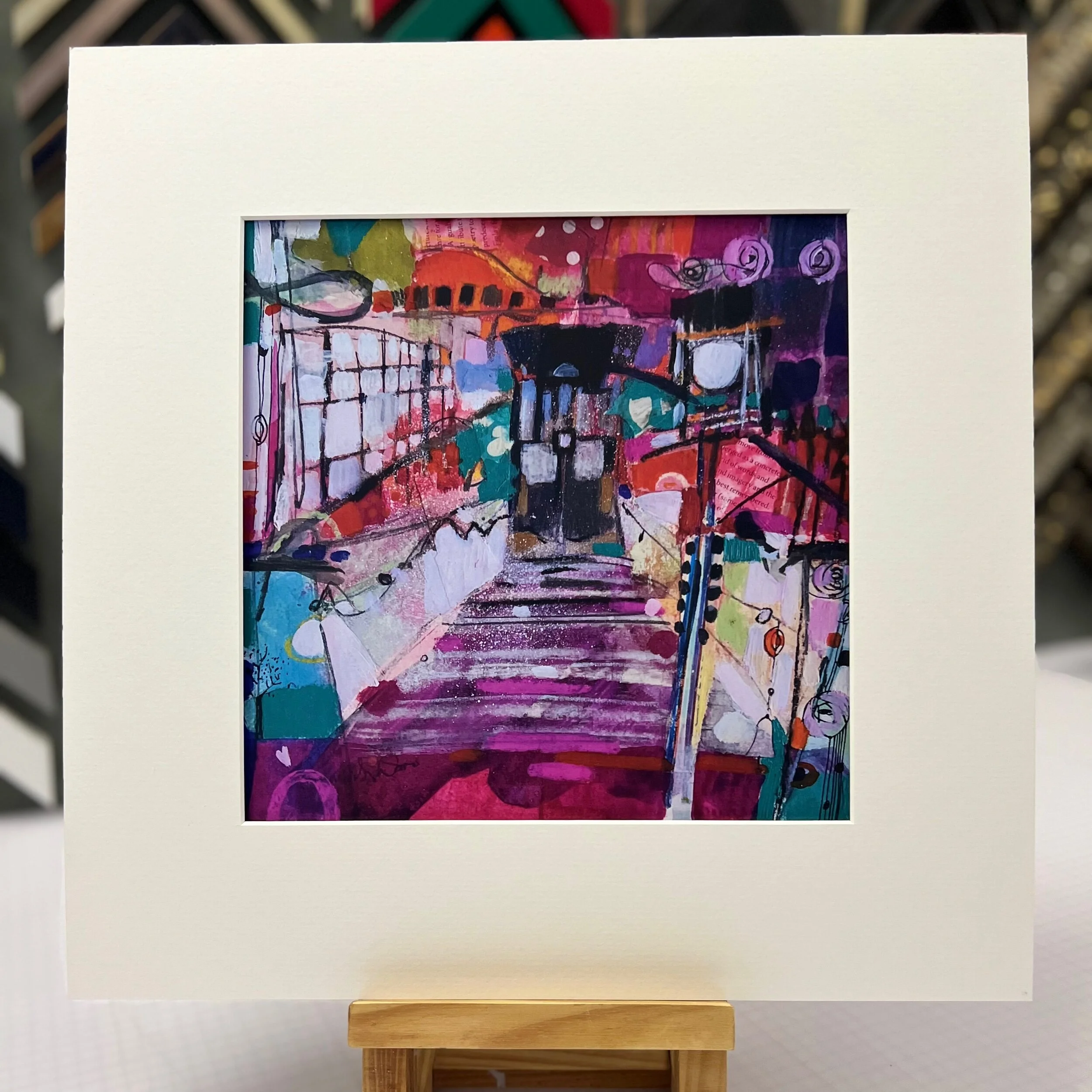 Art Print of Glasgow School of Art Charles Rennie Mackintosh Building Abstract by Emma S Davis. Mounted Option.