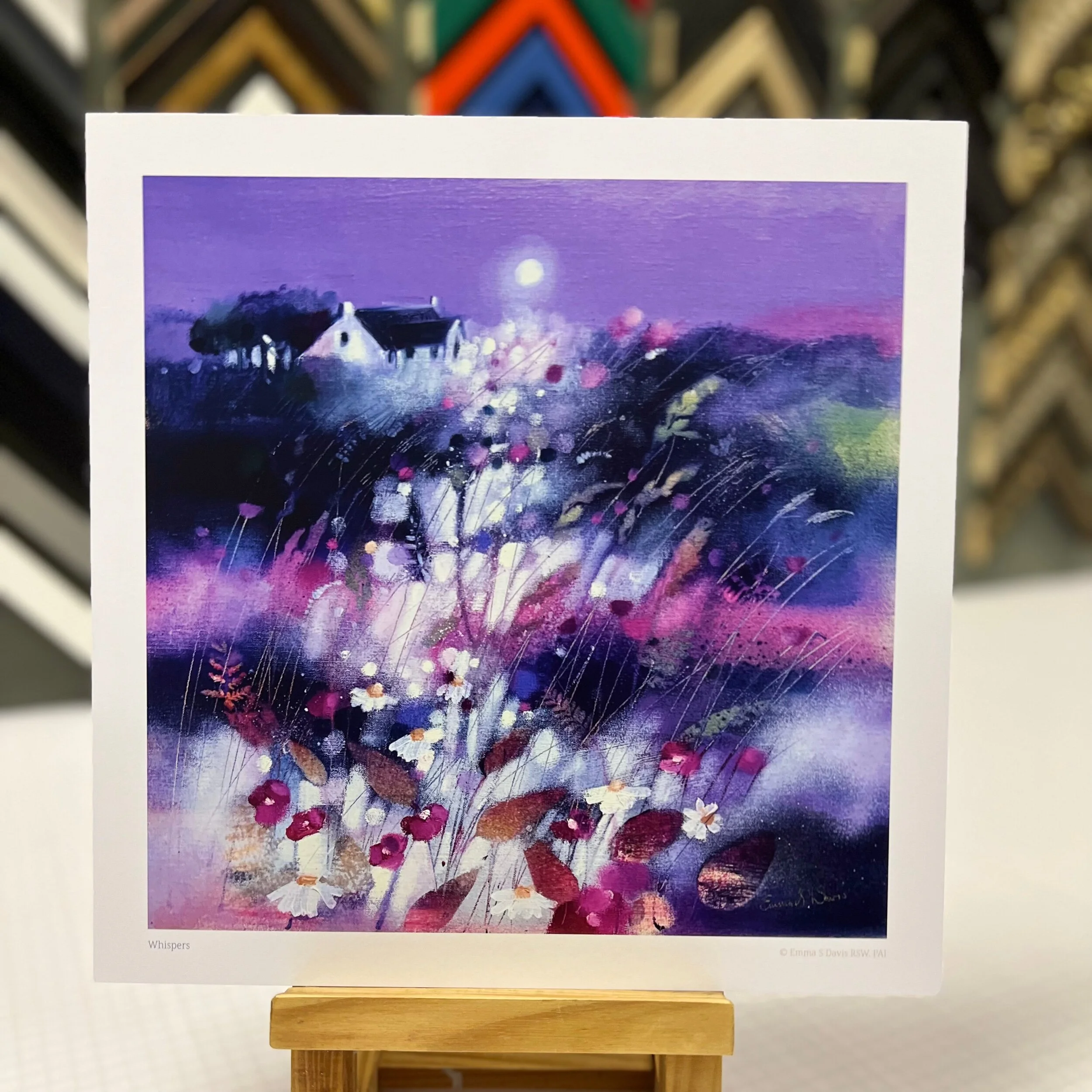 Art Print of Highland Croft Amongst Thistles and Heather by Scottish Landscape Artist Emma S Davis. Print Only Option.