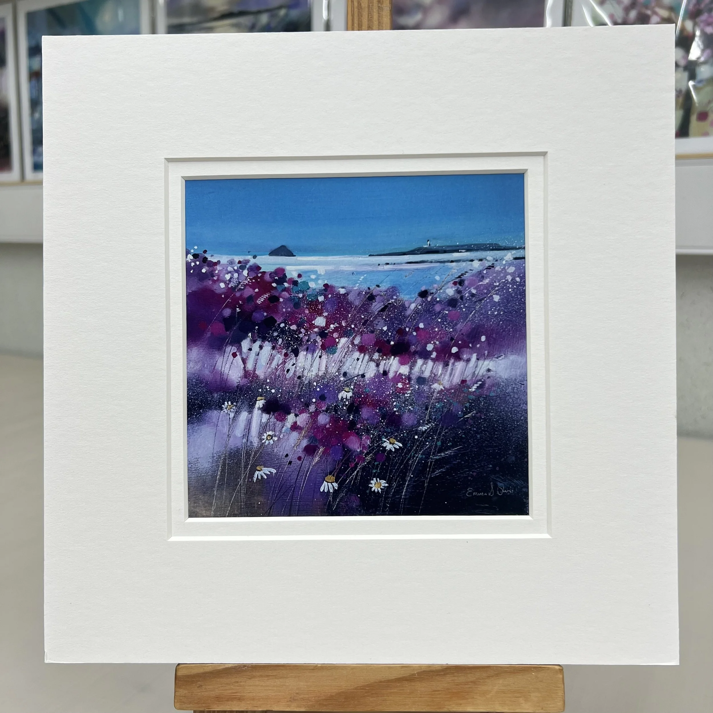 Greetings Card Arran, Kildonan, Ailsa Craig by Scottish Landscape Artist Emma S Davis. Mounted option.