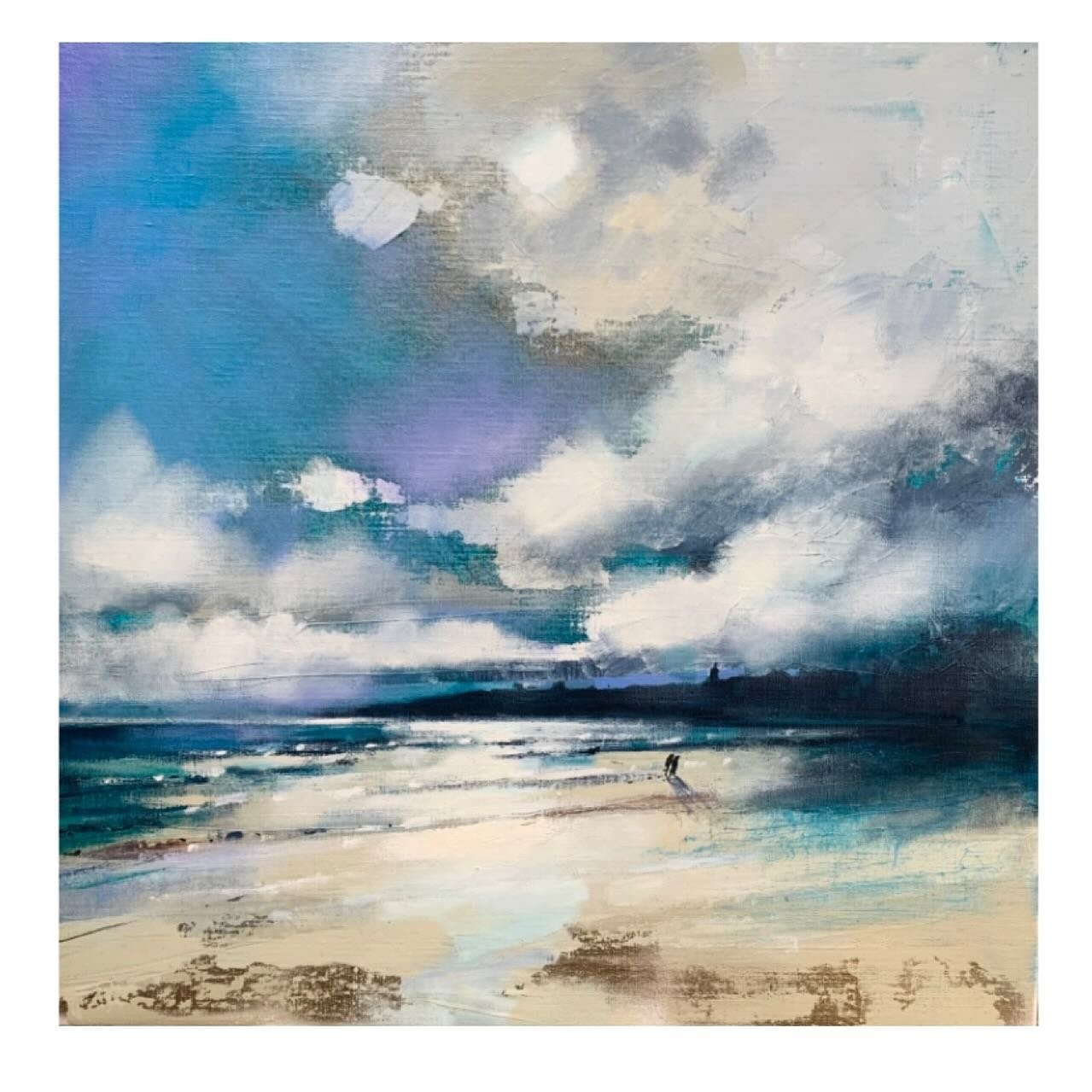 &lsquo;Tide&rsquo;s Out, West Sands&rsquo; (St Andrews) 
20&rdquo; x 20&rdquo; 
Decided to upscale the little painting I did of a beautiful blowy morning on West Sands Beach. 
www.emmasdavisartist.co.uk 
.
.
.
#emmasdavisart #emmasdavisartist #scotti