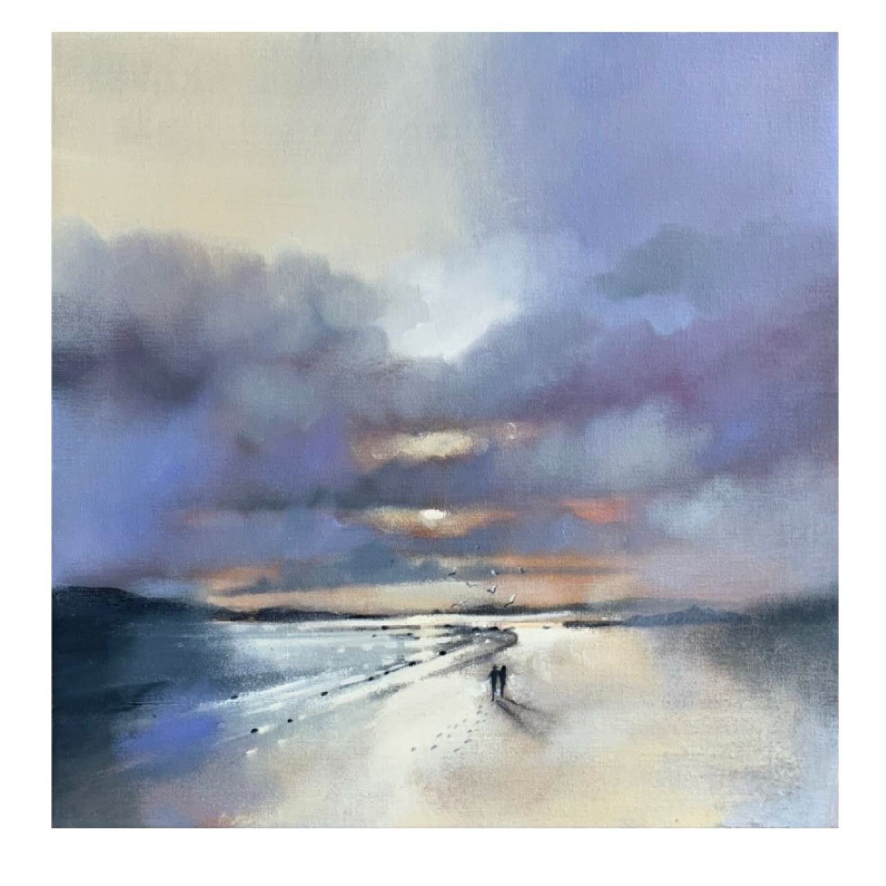 Summer officially here! Let&rsquo;s hope the blue skies and beach days return.
&lsquo;Footprints in the Sand&rsquo;
Available as open edition print and card 
www.emmasdavisartist.co.uk
.
.
.
#emmasdavisartist #emmadavisart #scottishart #prints #artrp