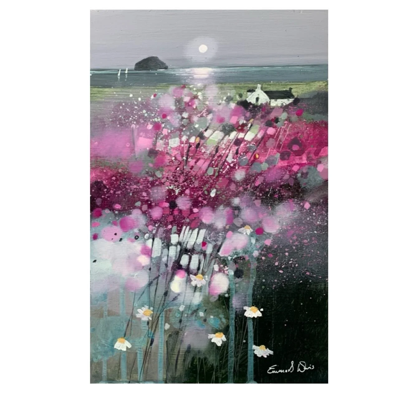 &lsquo;Moonlight and Paddy&rsquo;s Milestone&rsquo; 
12&rdquo; x 8&rdquo; on gesso panel 
www.emmasdavisartist.co.uk
.
.
.
#emmasdavisartist #emmadavisart #scottishart #artwork #ailsacraig #paddysmilestone #ayrshire #contemporyart