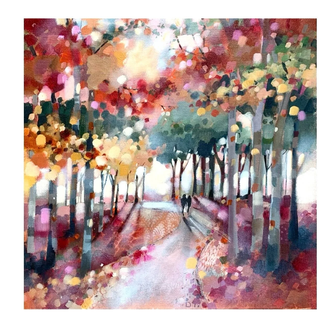 &lsquo;Walk With Me Forever&rsquo; 
Had to be done, it is now officially autumn now. 
40cm x 40cm oil on linen 
www.emmasdavisartist.co.uk 
.
.
.
#emmasdavisartist #emmadavisart #autumnart #autumnal #artforinteriordesigners #wallart #oilpaintings #co