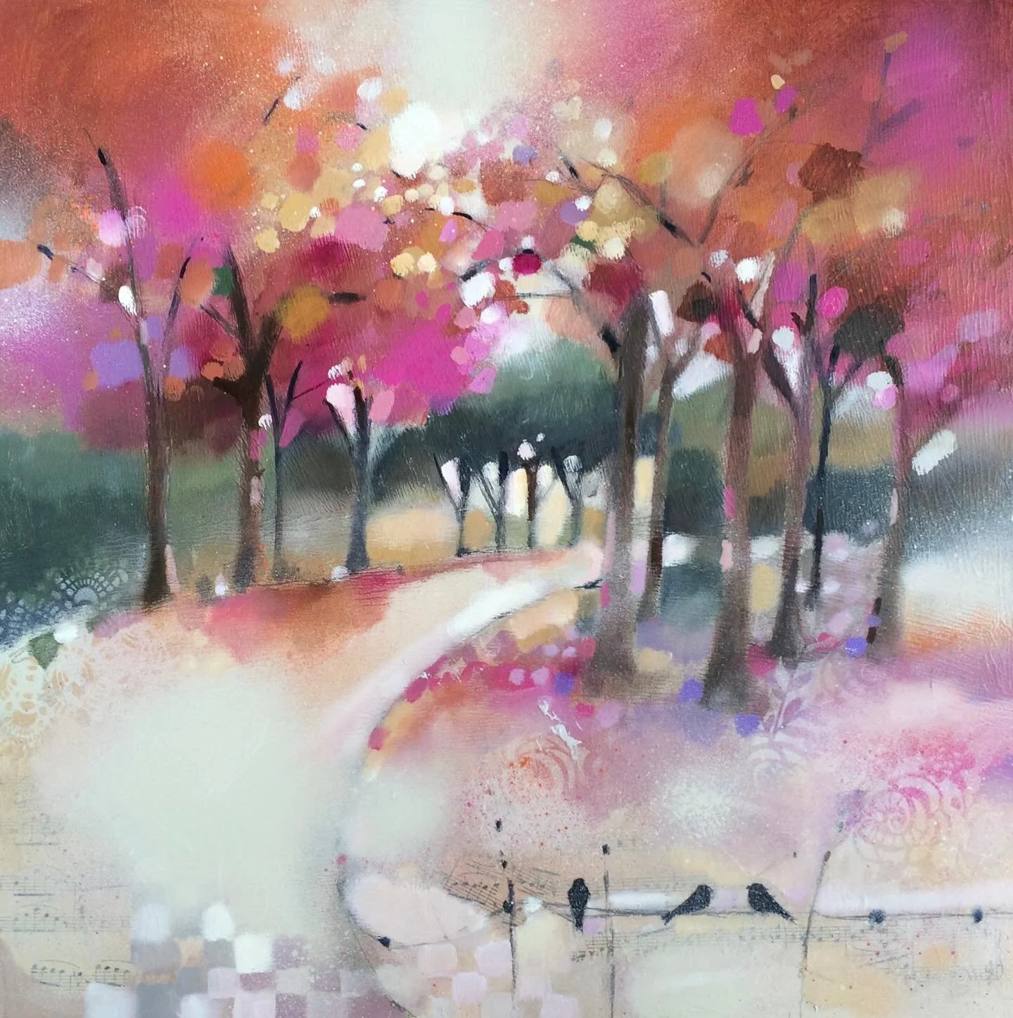 &lsquo;Autumn Song&rsquo; 
Limited edition print available in 3 sizes. 
www.emmasdavisartist.co.uk
.
.
.
#emmasdavisartist #emmadavisart #autumnart #autumn #autumnal #contemporyart #wallart #artforinteriordesigners