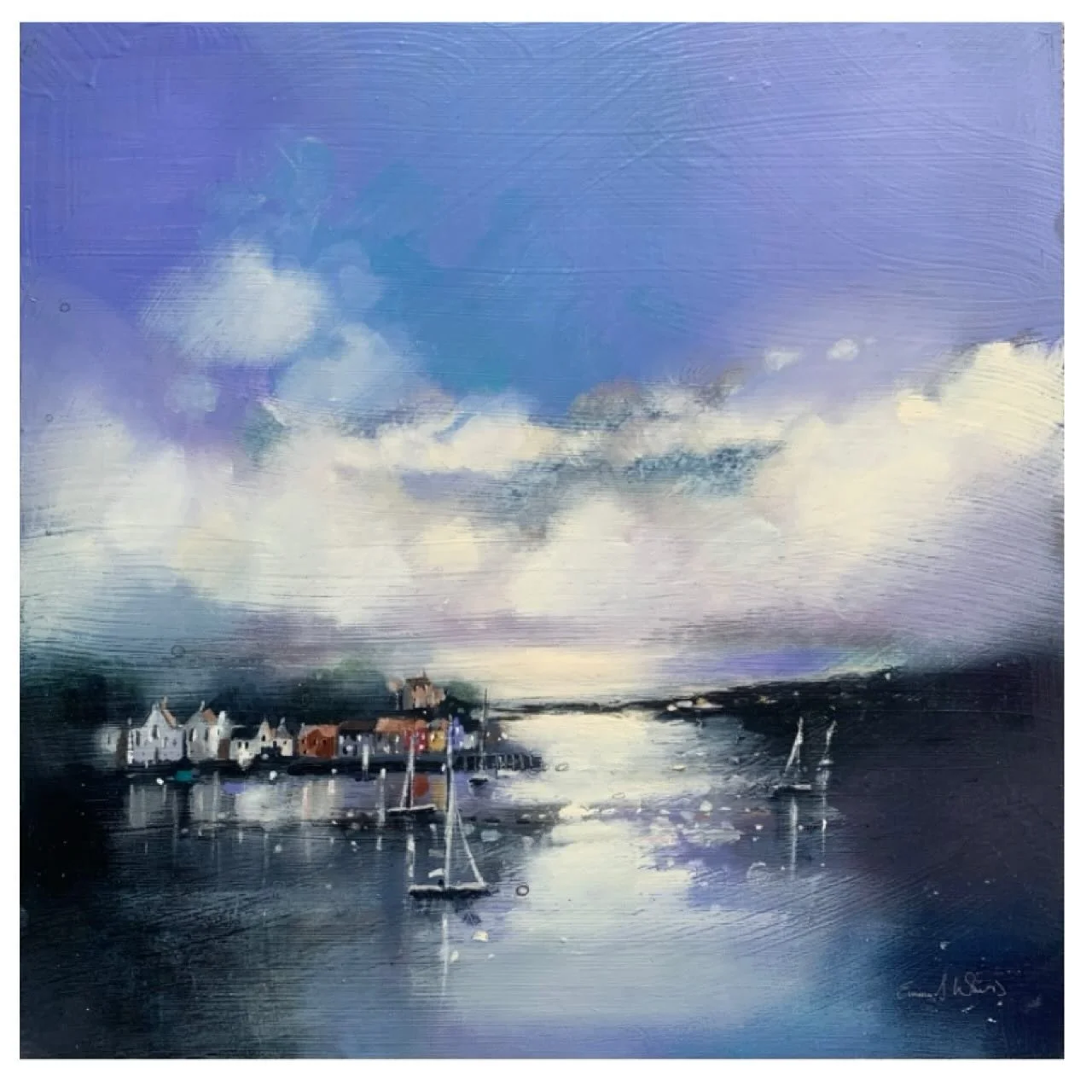 &lsquo;Tobermory, Isle of Mull&rsquo; 
15&rdquo; x 15&rdquo; oil painting on gesso panel. 
www.emmasdavisartist.co.uk
.
.
.
#emmasdavisartist #emmadavis #scottishart #tobermory #isleofmull #mull #contemporaryart #art