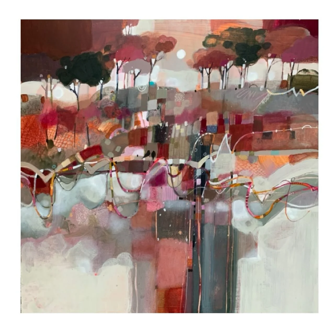 &lsquo;Autumn Embrace&rsquo; 
Enjoying working on a couple of abstract landscapes for a wee change. This piece is 20&rdquo; x 20&rdquo; (framed size approx 28&rdquo; x 28&rdquo;) 
www.emmasdavisartist.co.uk
.
.
.
#emmasdavisartist #emmadavisart #scot