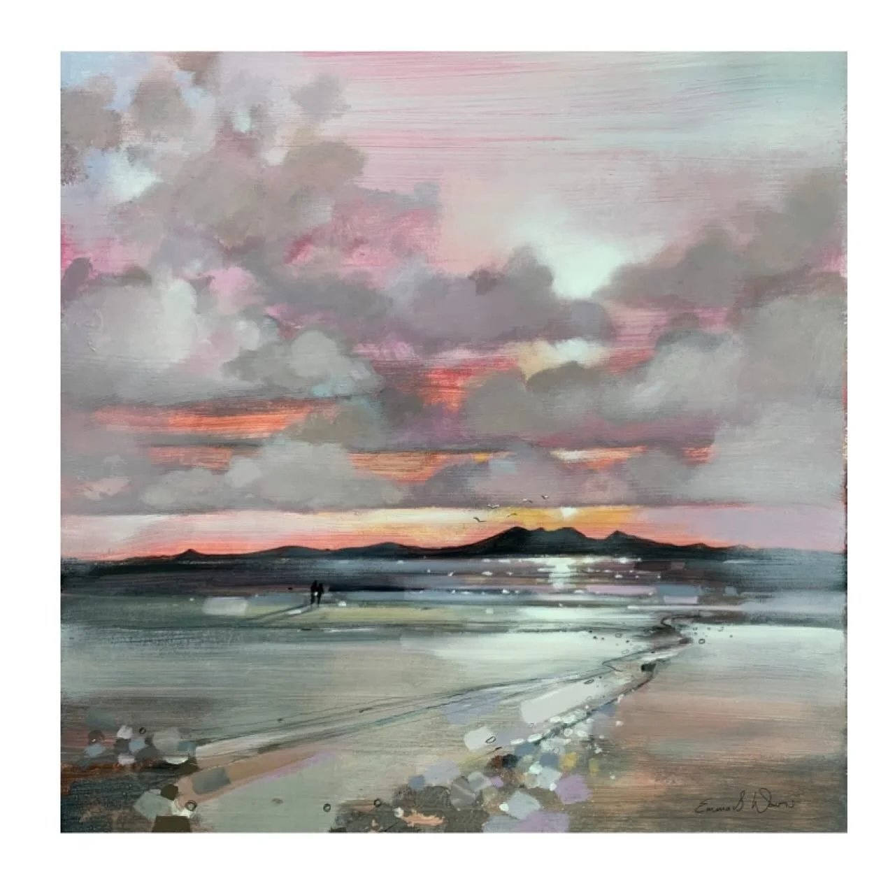 &lsquo;Side by Side, Always&rsquo; 
15&rdquo; x 15&rdquo; oil painting. Sunset sky over Arran from Seamill. 
Framed size approx 24&rdquo; x 24&rdquo; 
www.emmasdavisartist.co.uk
.
.
.
#emmasdavisartist #emmadavisart #scottishart #seamill #westkilbrid