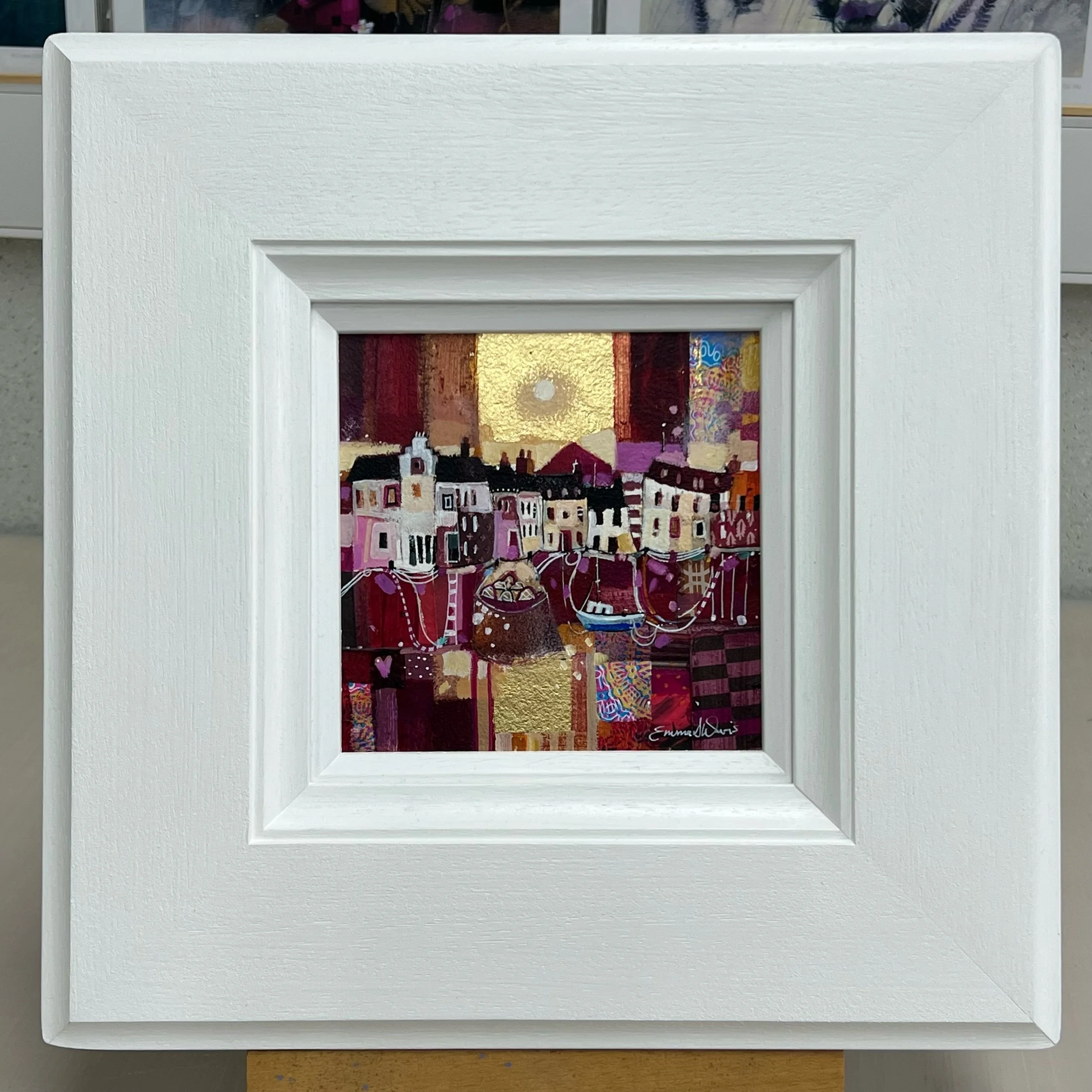Original painting of Millport on the Isle of Cumbrae 'My Heart Belongs in Millport' by Emma S Davis Artist. Front view of frame.