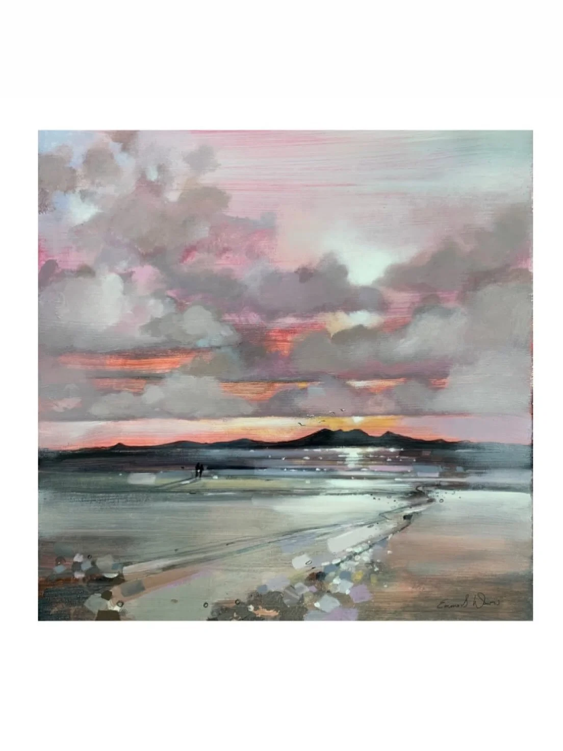 &lsquo;Side by Side, Always&rsquo; 
Seamill beach looking over to Arran. The perfect place to be on sunny days like these. 15&rdquo; x 15&rdquo; oil painting (framed size approx 24&rdquo; x 24&rdquo;)
www.emmasdavisartist.co.uk
.
.
.
#emmasdavisartis