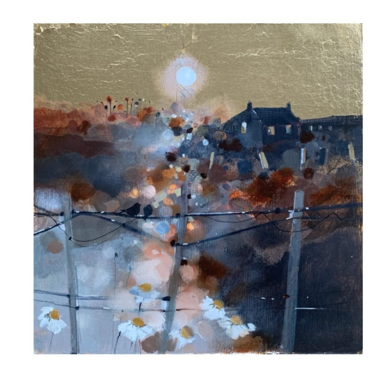 &lsquo;&hellip;Loved Ones Are Near&rsquo; 
Little 20cm x 20cm painting with gold leaf. 
www.emmasdavisartist.co.uk
.
.
.
#emmadavis #emmadavisartist #scottishart #whenrobinsappearlostlovedonesarenear #robins #goldleaf #art #smallpainting