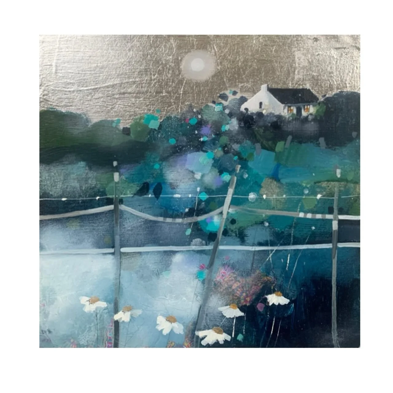 &lsquo;Where You Are, I Am&rsquo; 
Little 10&rdquo; mixed media painting with silver leaf. 
www.emmasdavisartist.co.uk
.
.
.
#emmasdavisartist #emmadavisart #scottishart #artwork #artforinterior
