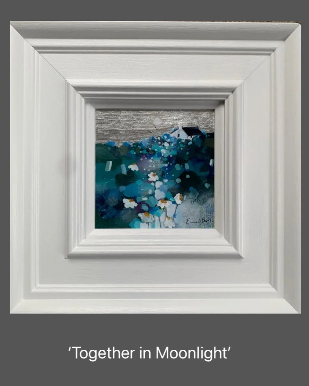 Little 6&rdquo; x 6&rdquo; paintings. Perfect to brighten up a little corner. Framed size approx 14&rdquo; x 14&rdquo; 
All with little shimmer of silver leaf. 
www.emmasdavisartist.co.uk
.
.
.
#emmasdavisartist #littlepainting #scottishart #contempo