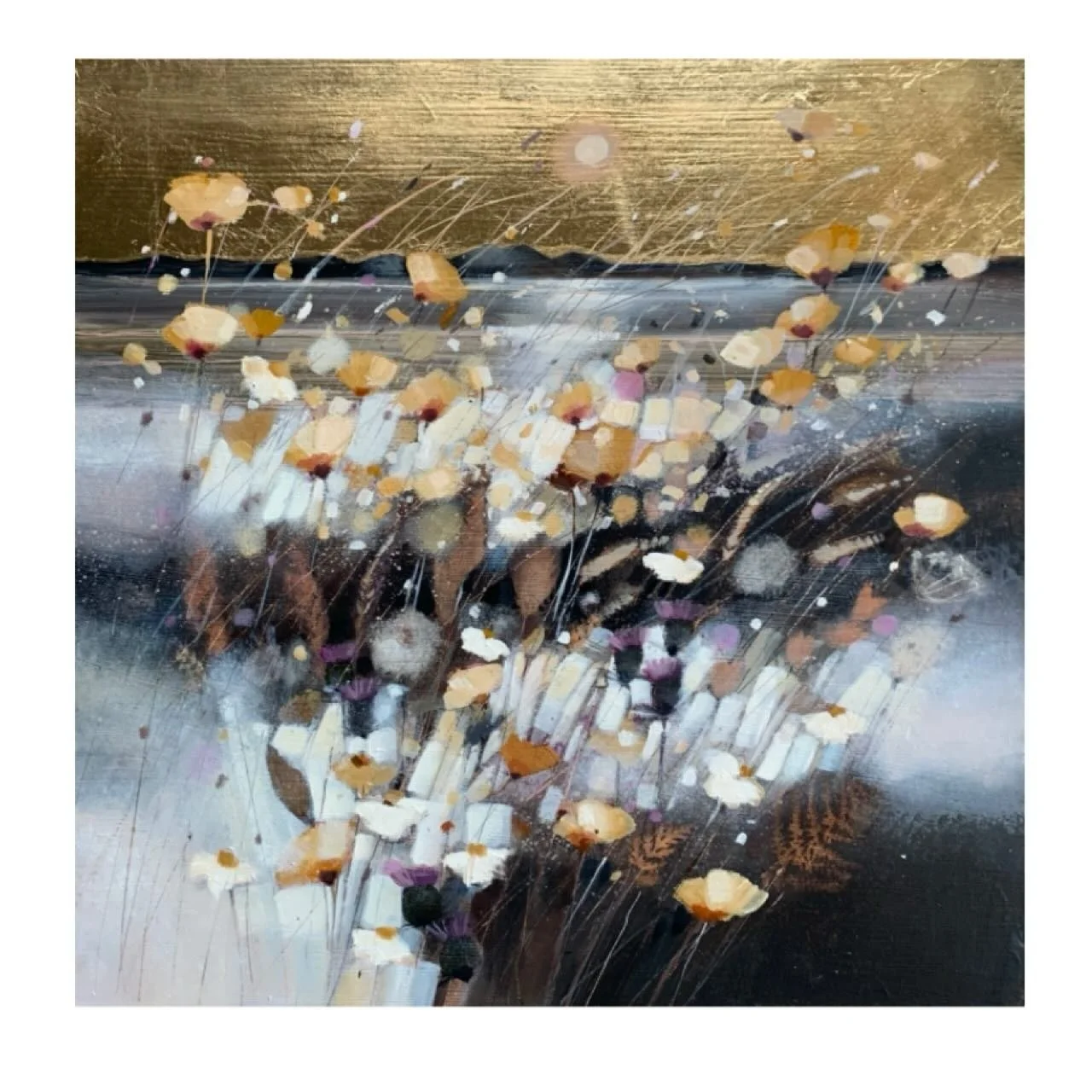 &lsquo;Golden Light and Arran&rsquo; 
16&rdquo; x 16&rdquo; oil painting with gold leaf 
Framed size approx 23&rdquo; x 23&rdquo;
www.emmasdavisartist.co.uk
.
.
.
#emmasdavisartist #emmadavisart #arran #arranart #scottishart