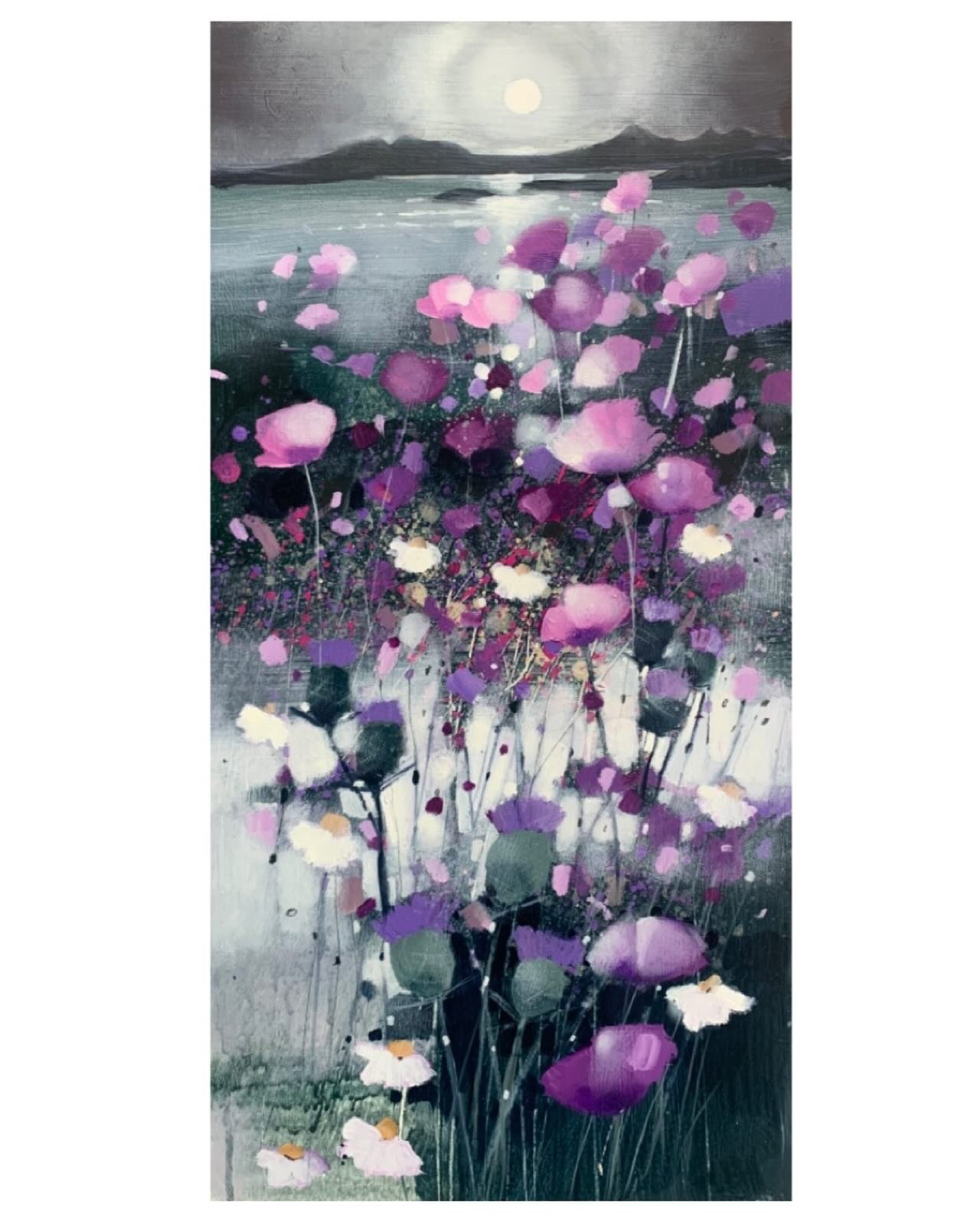 &lsquo;Moonlit Skye&rsquo; 
Oil painting on gesso panel 
10&rdquo; x 20&rdquo;
www.emmasdavisartist.co.uk
.
.
.
#emmasdavisartist #emmadavis #isleofskye #skye #originalart