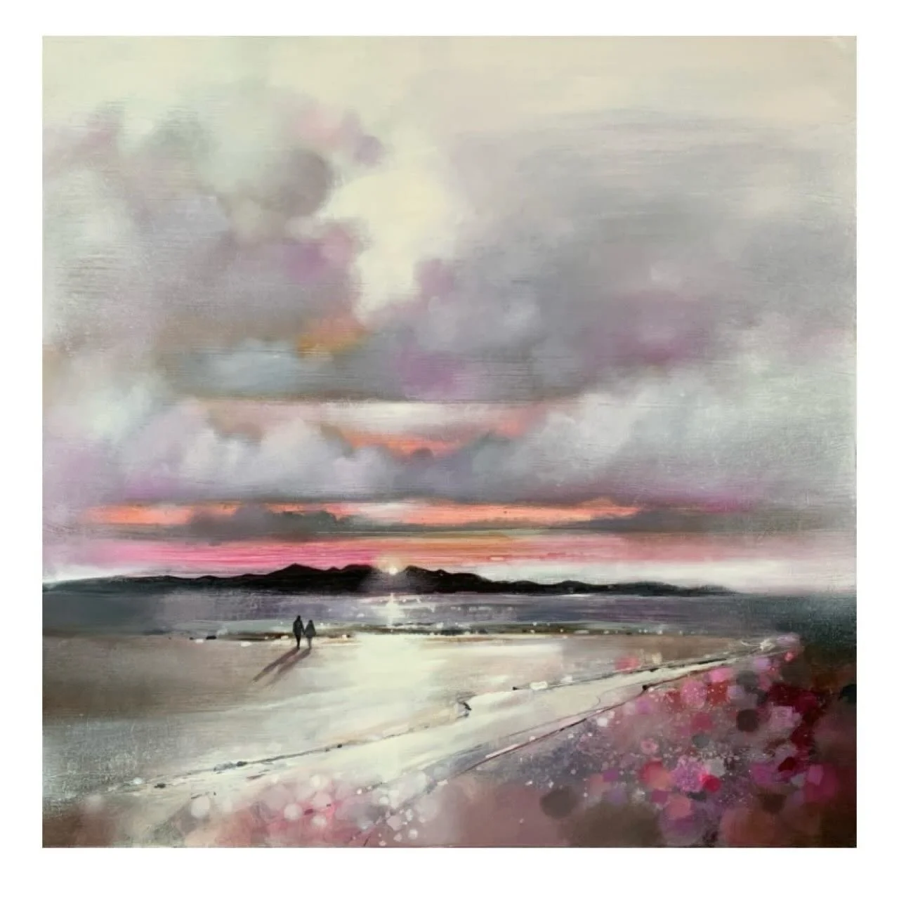 &lsquo;Arran Sunset, Seamill&rsquo; 
20&rdquo; x 20&rdquo; oil on gesso panel (framed size approx 28&rdquo; x 28&rdquo;)
www.emmasdavisartist.co.uk
.
.
.
#emmasdavisartist #seamill #arran #sunsetart #sunset