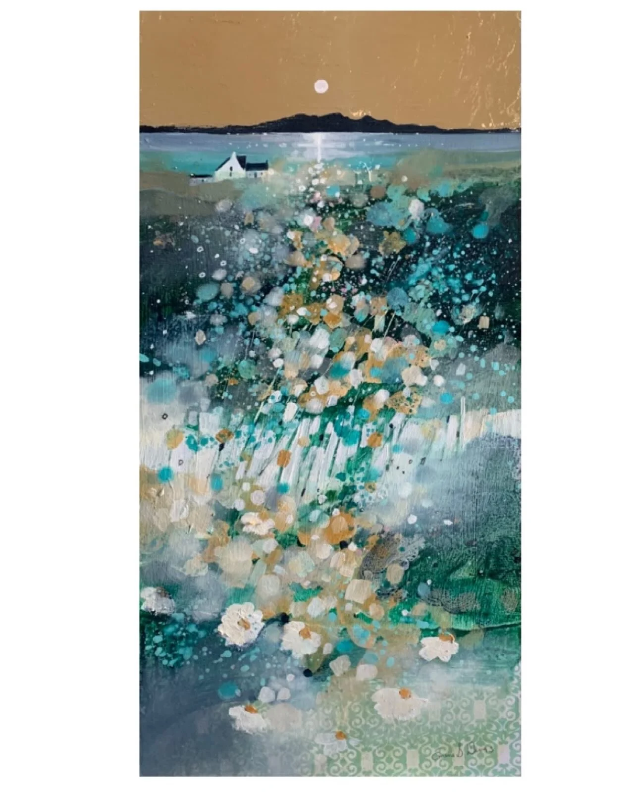 Golden Light and Arran 
Just finished today. 20&rdquo; x 10&rdquo; mixed media with oil and gold leaf. Framed size approx 28&rdquo; x 18&rdquo; 
www.emmasdavisartist.co.uk
.
.
.
#emmasdavisartist #scottishart #arran #goldleafart #contemporaryart