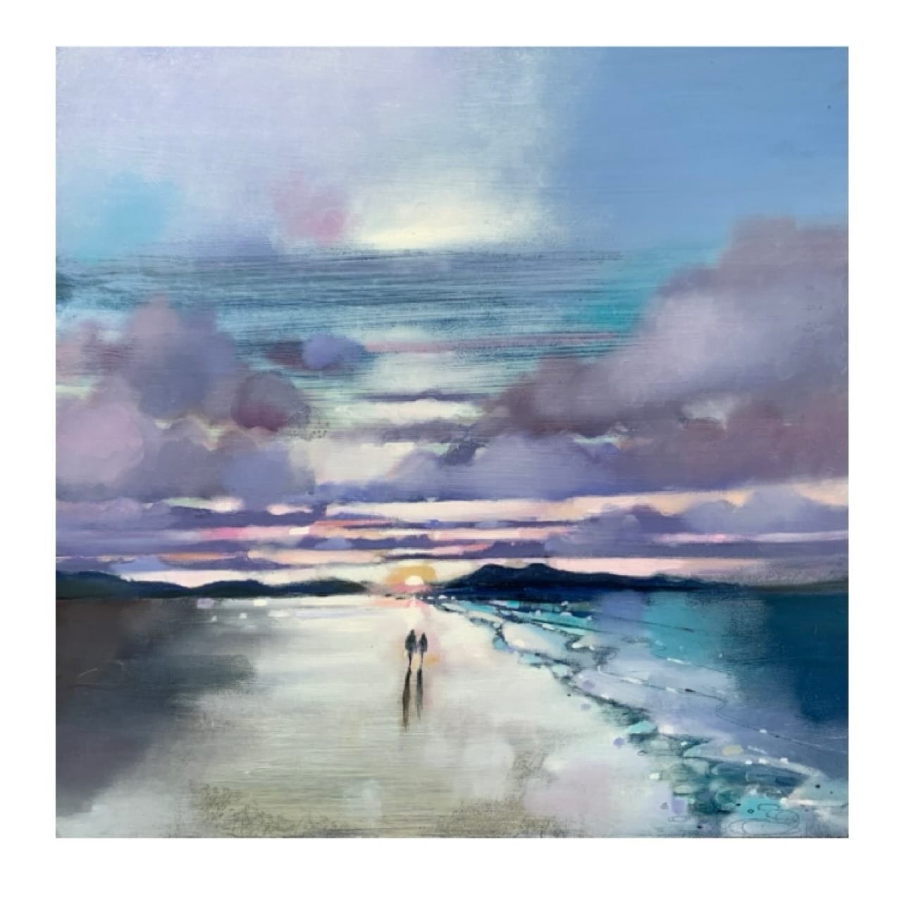 &lsquo;Walking into Forever, Outer Hebrides&rsquo;
16&rdquo; x 16&rdquo; oil on gesso panel 
One of the pieces finished this week. 
www.emmasdavisartist.co.uk
.
.
.
#sunsetart #sunset #scottishart #outerhebrides #contemporaryart