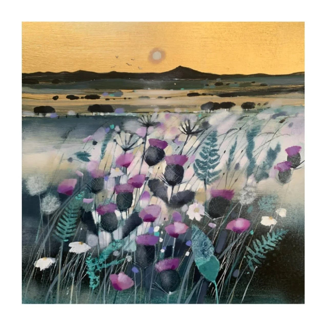 Bennachie at Moonlight 
14&rdquo; x 14&rdquo; oil and gold leaf 
Framed size 22&rdquo; x 22&rdquo; approx 
www.emmasdavisartist.co.uk
.
.
.
#emmasdavisartist #scottishart #bennachie #contemporaryartwork #art