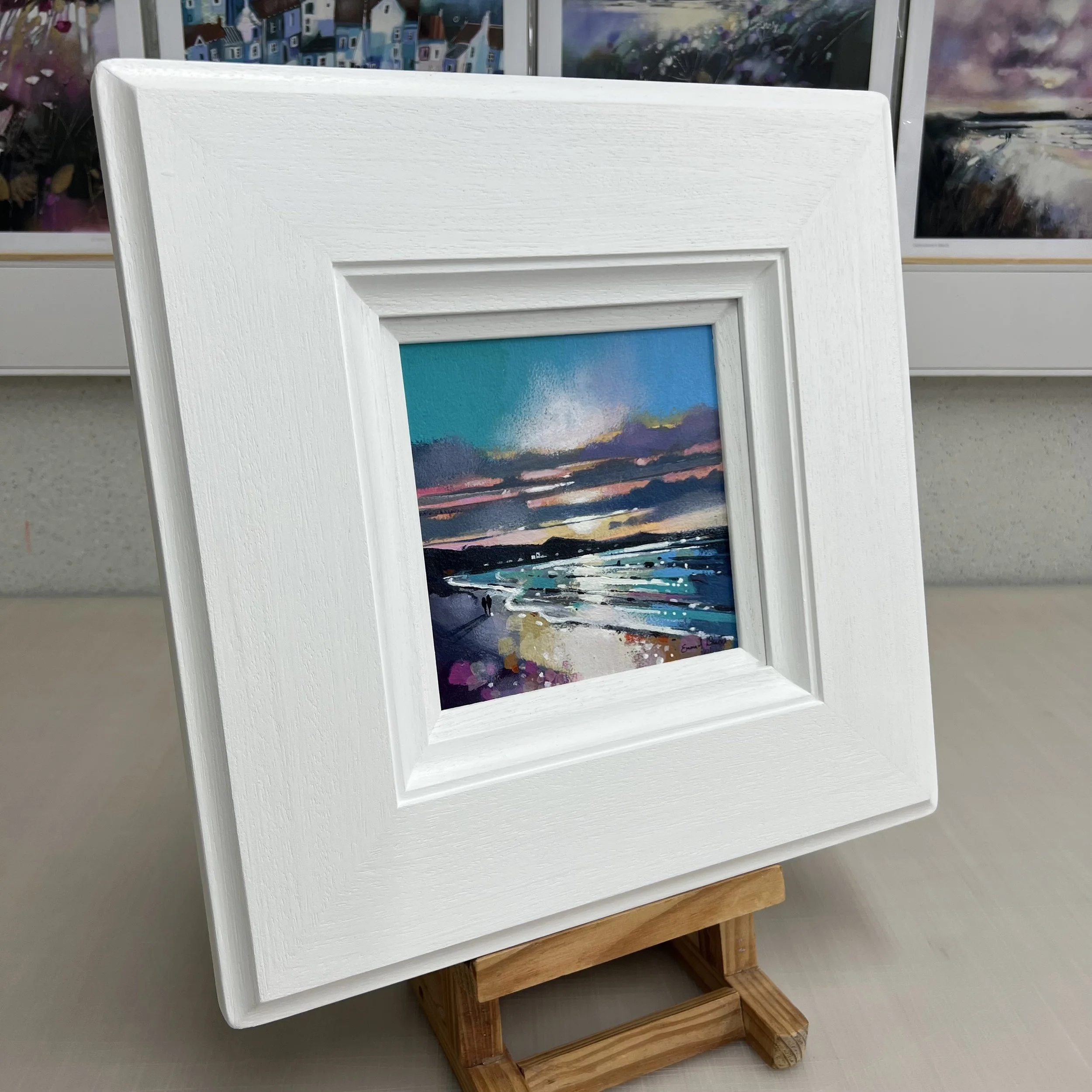 Machrihanish, Kintyre depicted in an original painting by Emma S Davis Scottish landscape artist. Side view.