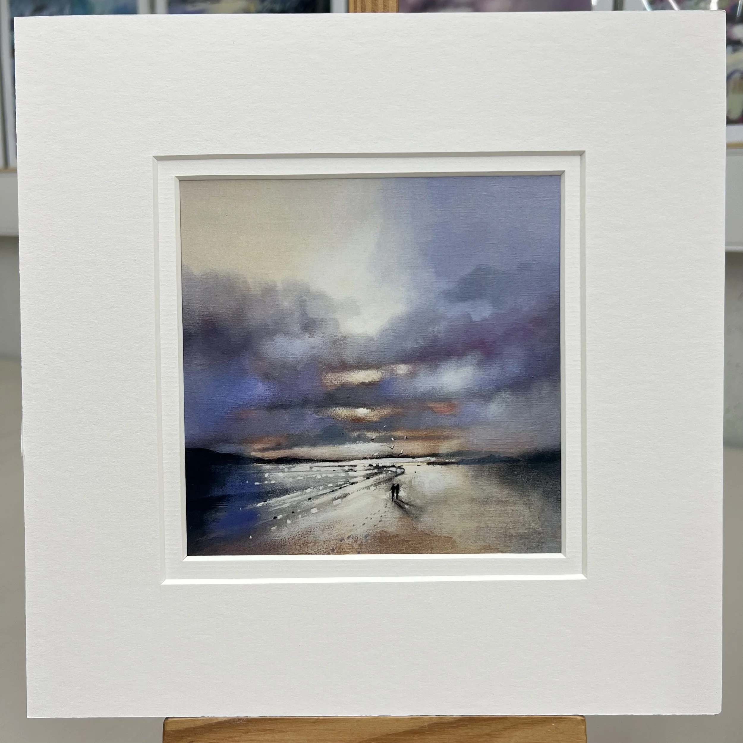 Greetings Card Luskentrye Beach, Harris, Hebrides by Scottish Landscape Artist Emma S Davis. Mounted option.
