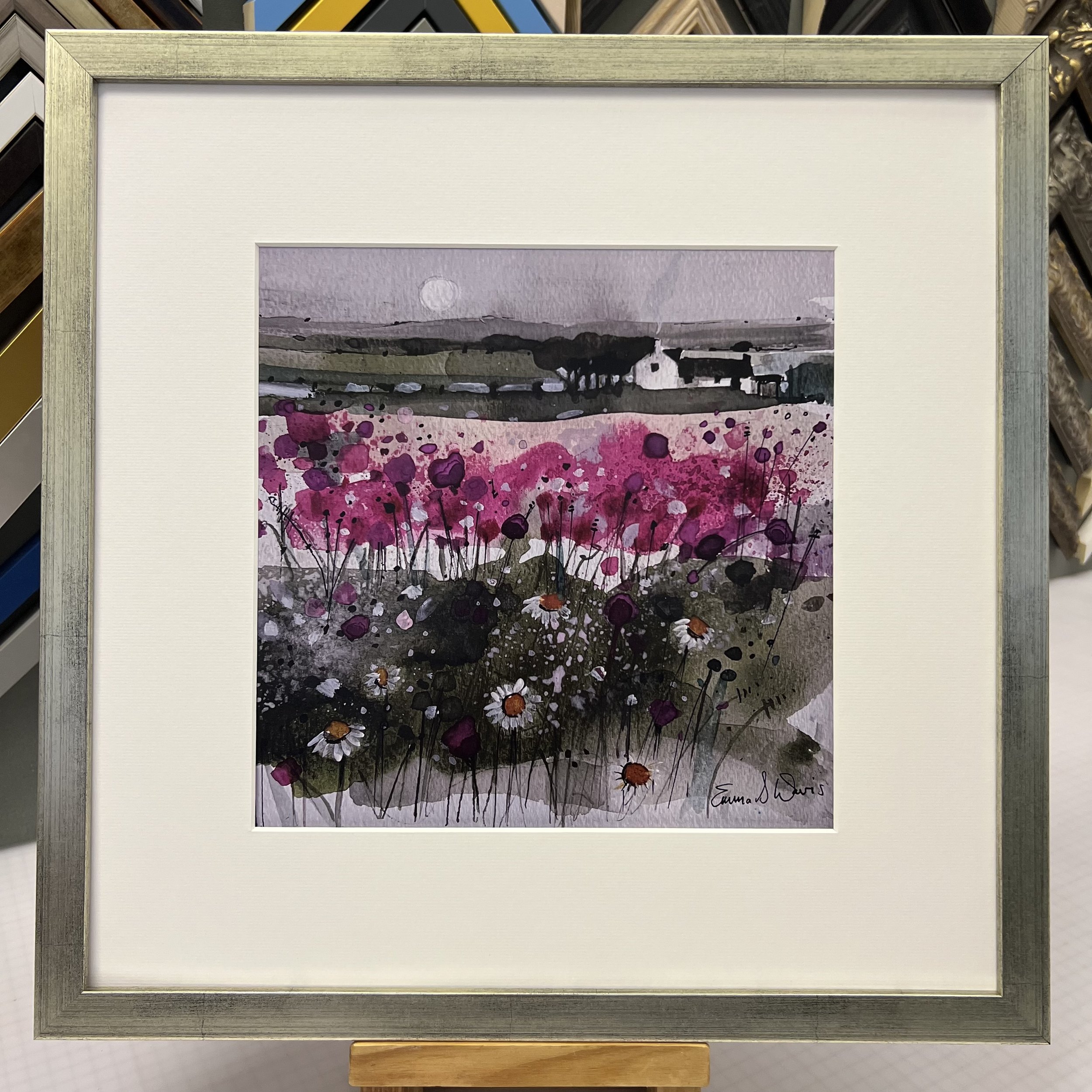 Framed silver 'Home Is Where the Heart Is' open edition print by Emma S Davis Scottish Landscape Artist