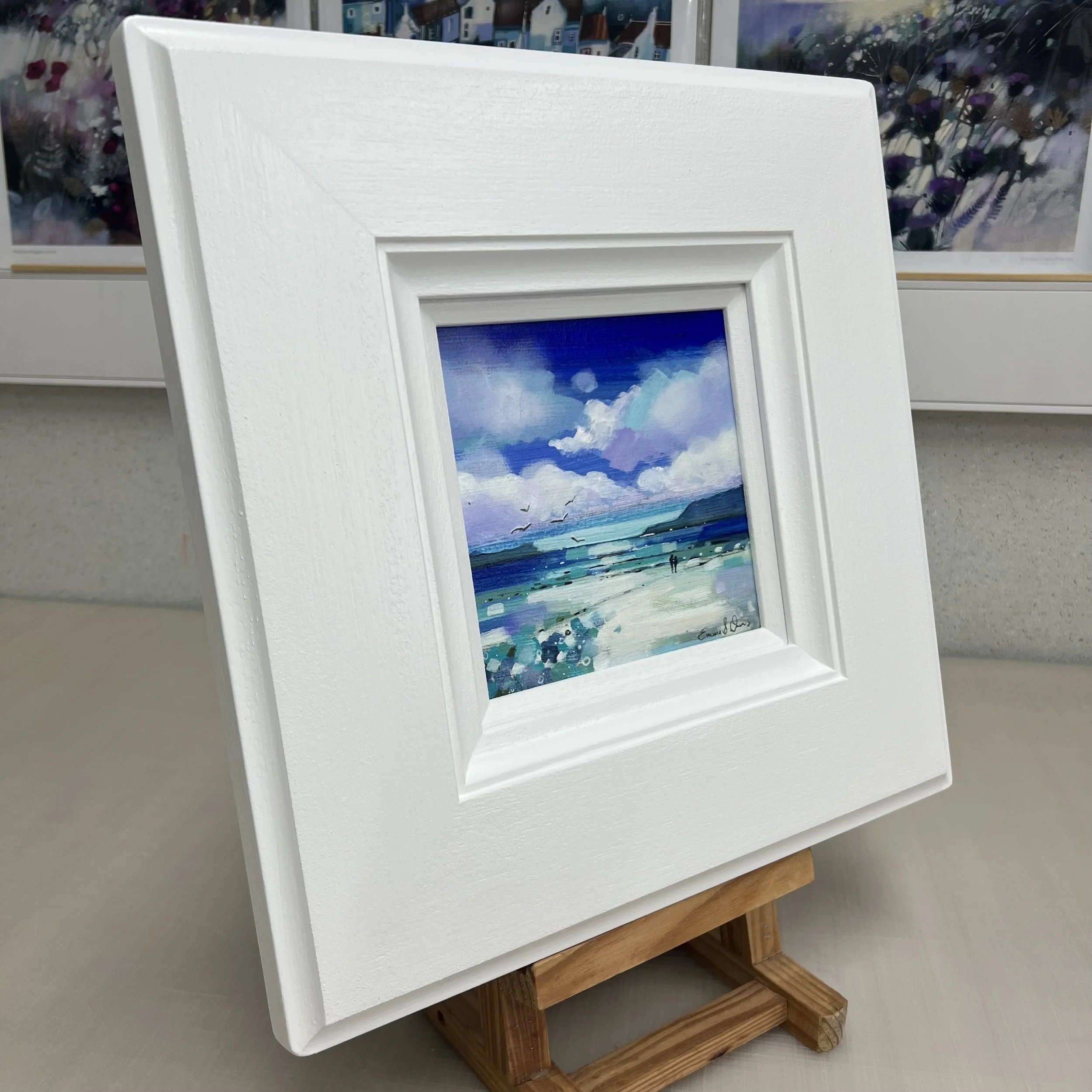 Calgary Bay Mull original Scottish coastal landscape painting by Emma S Davis. Alternate view.