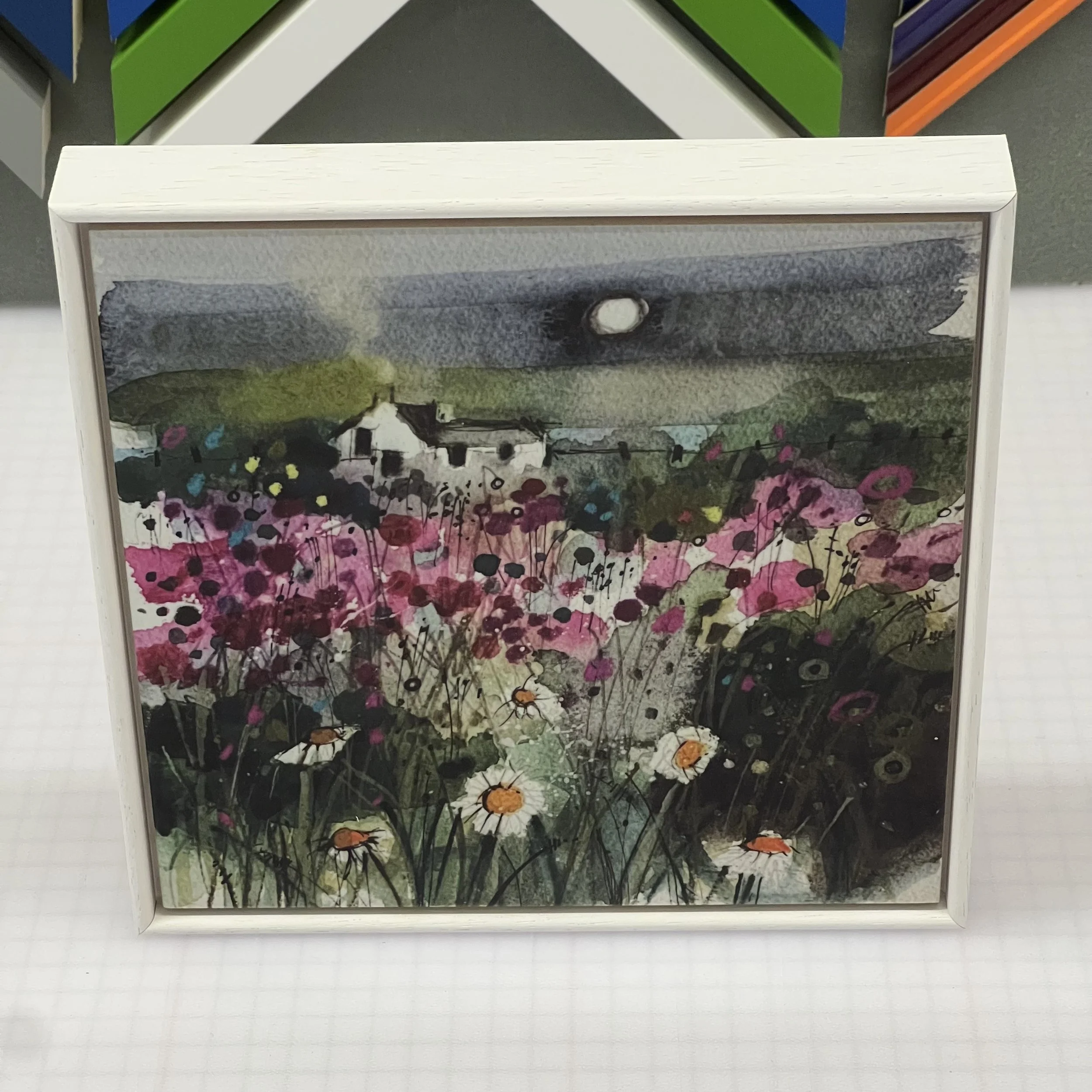 Explore the serenity of Solitude by Emma S Davis Artist in your space. Elevate your home with this framed ceramic tile, embracing the beauty of Scotland.