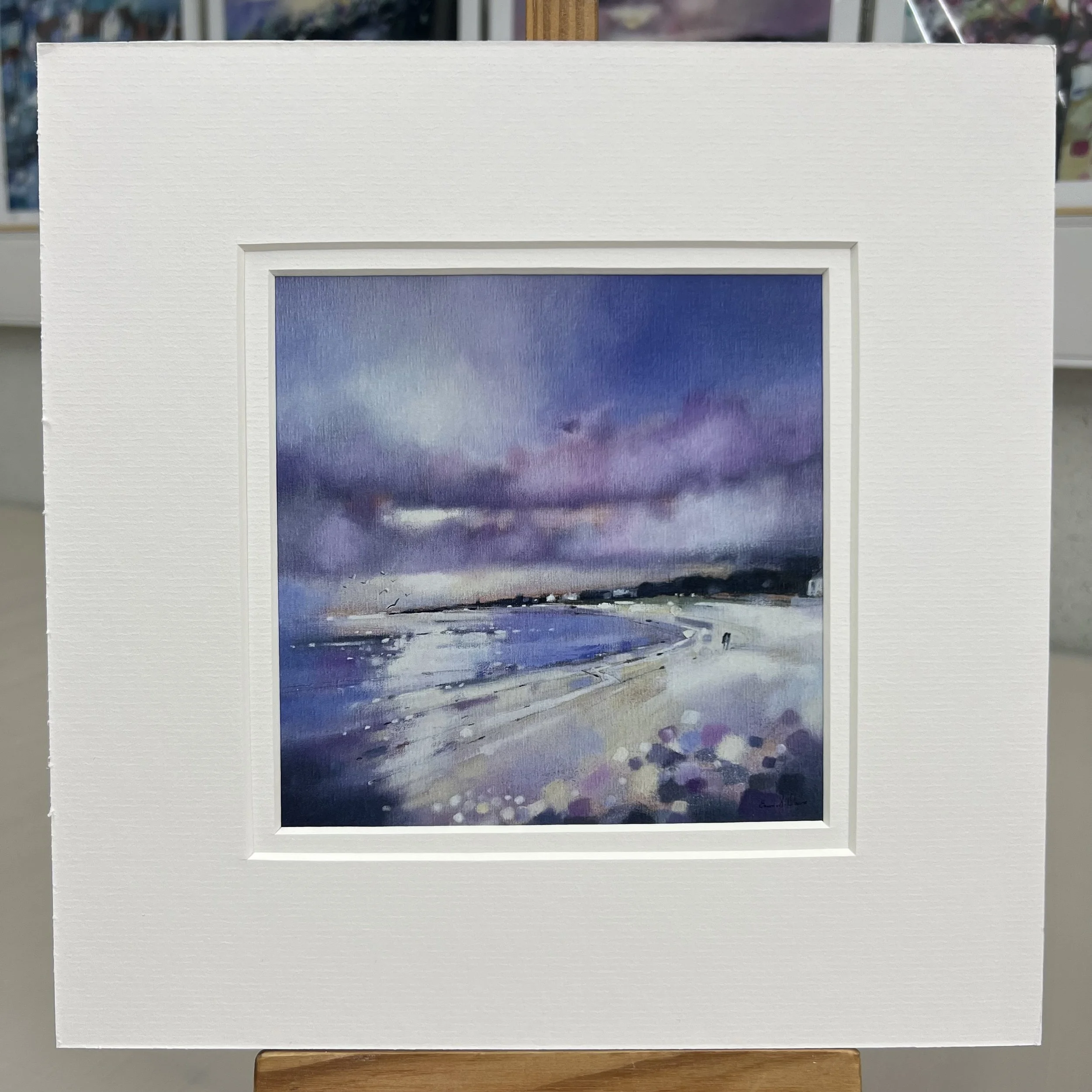 Greetings Card Elie Beach East Neuk of Fife by Scottish Landscape Artist Emma S Davis. Mounted option.