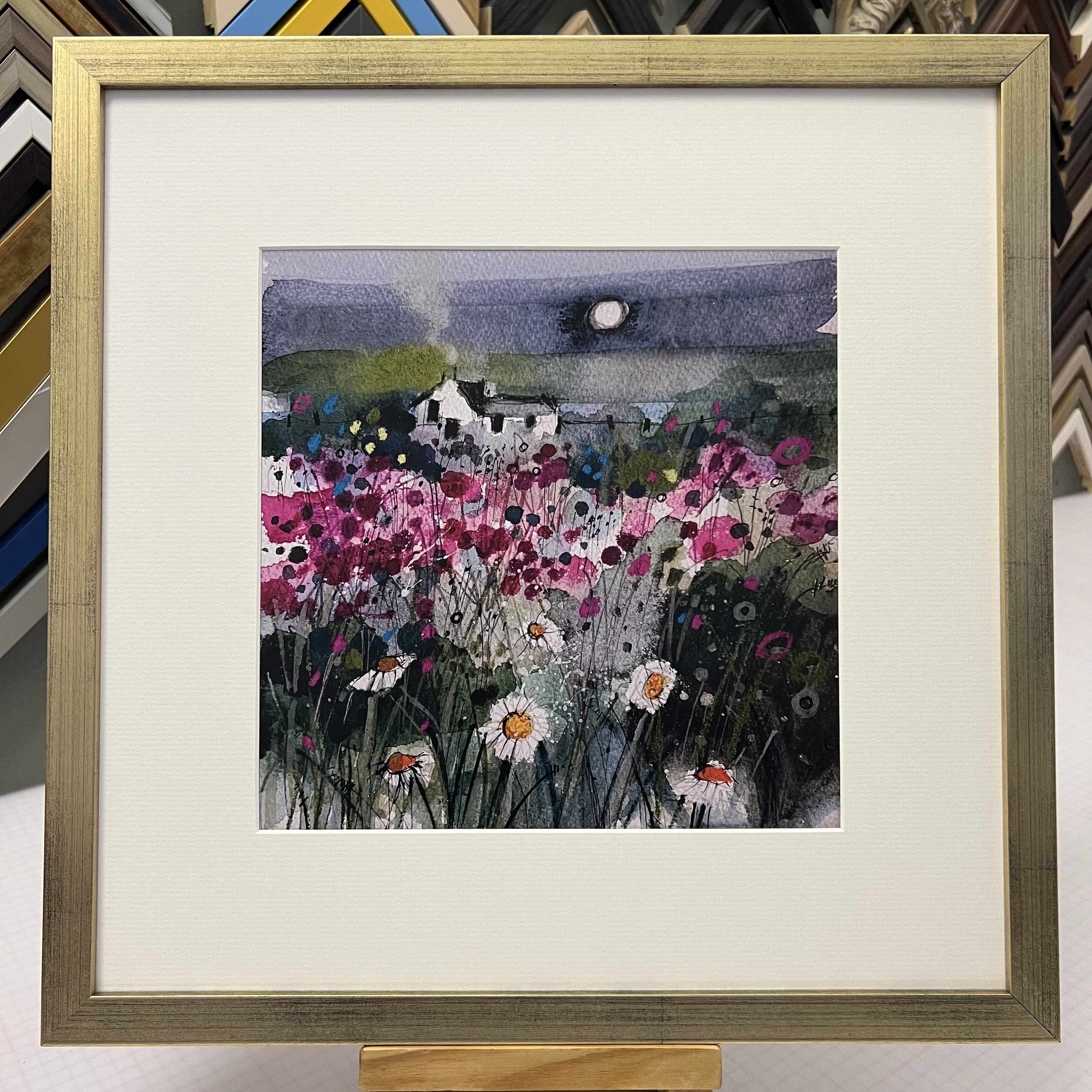Framed in gold 'Solitude' open edition print by Emma S Davis Scottish Landscape Artist