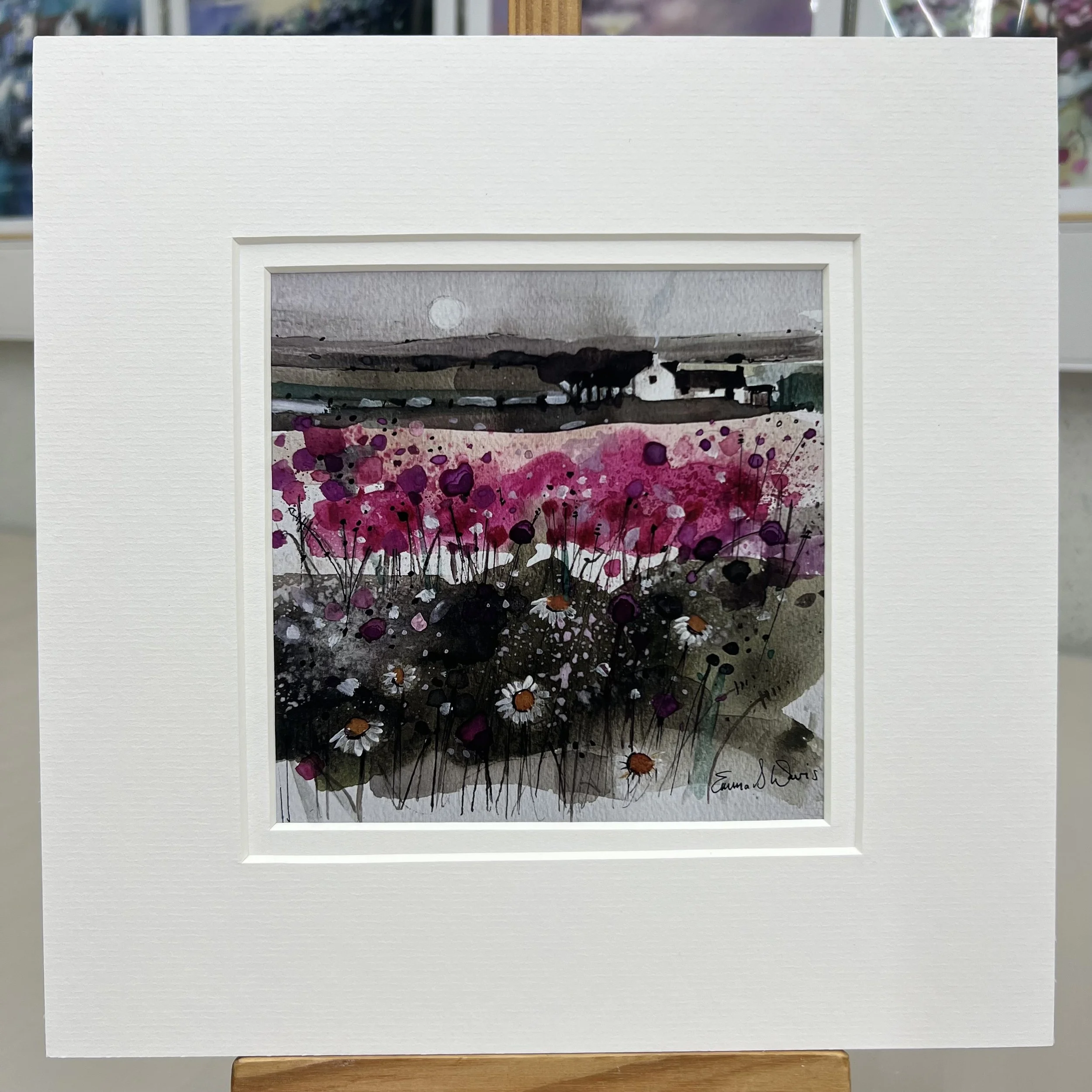 Greetings Card 'Home Is Where the Heart Is' by Scottish Landscape Artist Emma S Davis. Mounted option.