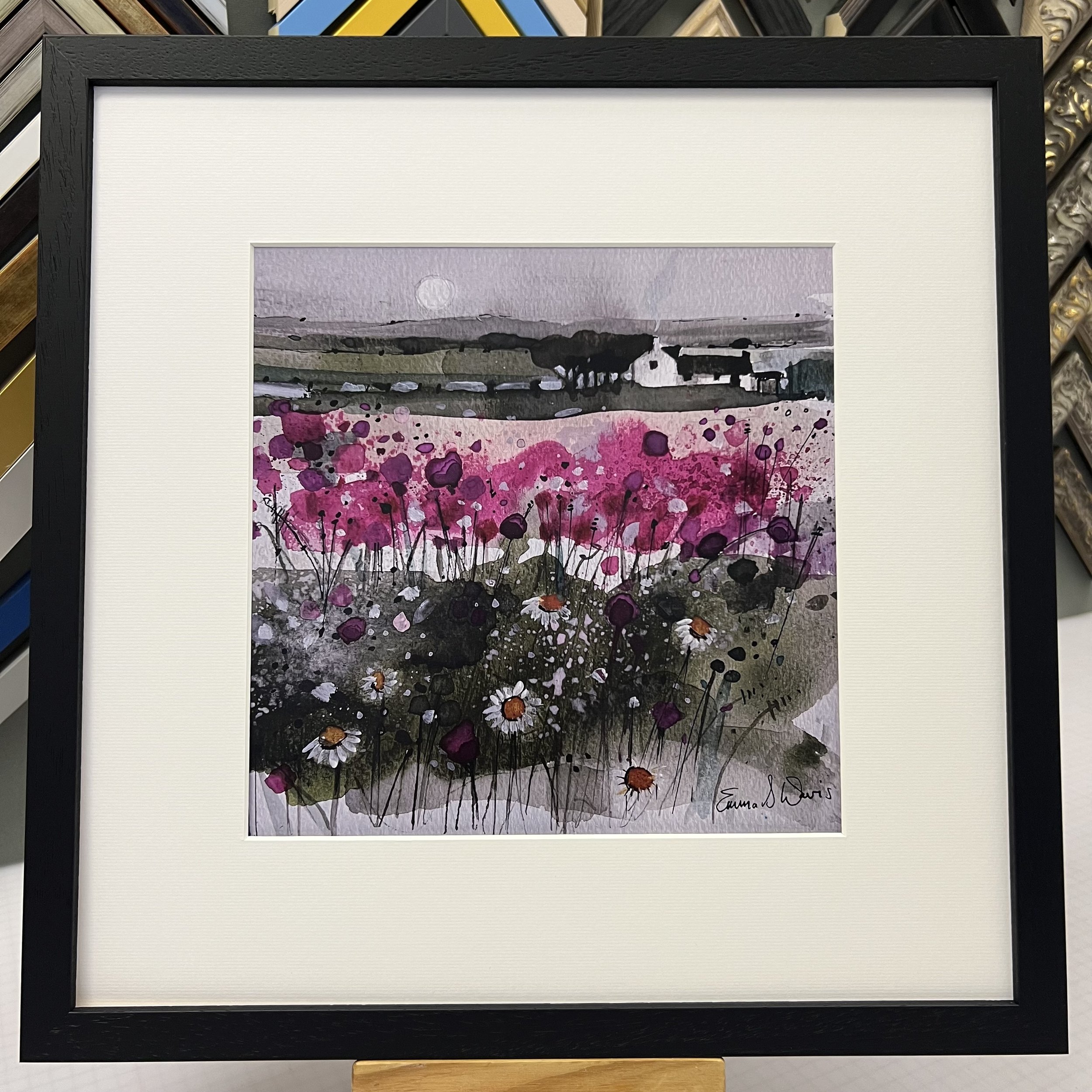 Framed black 'Home Is Where the Heart Is' open edition print by Emma S Davis Scottish Landscape Artist