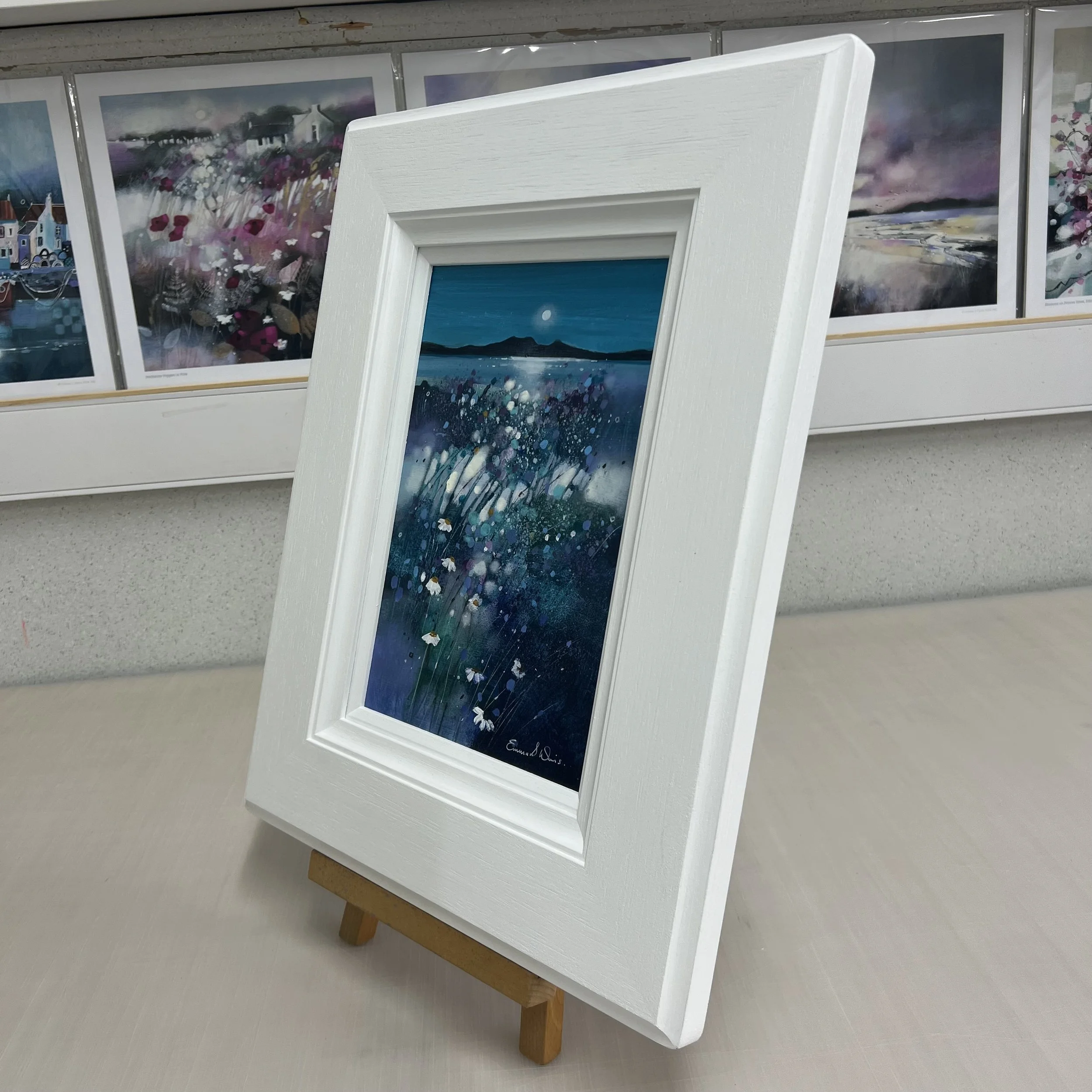 Original Painting Moonlit Embrace Arran Emma S Davis Artist side view