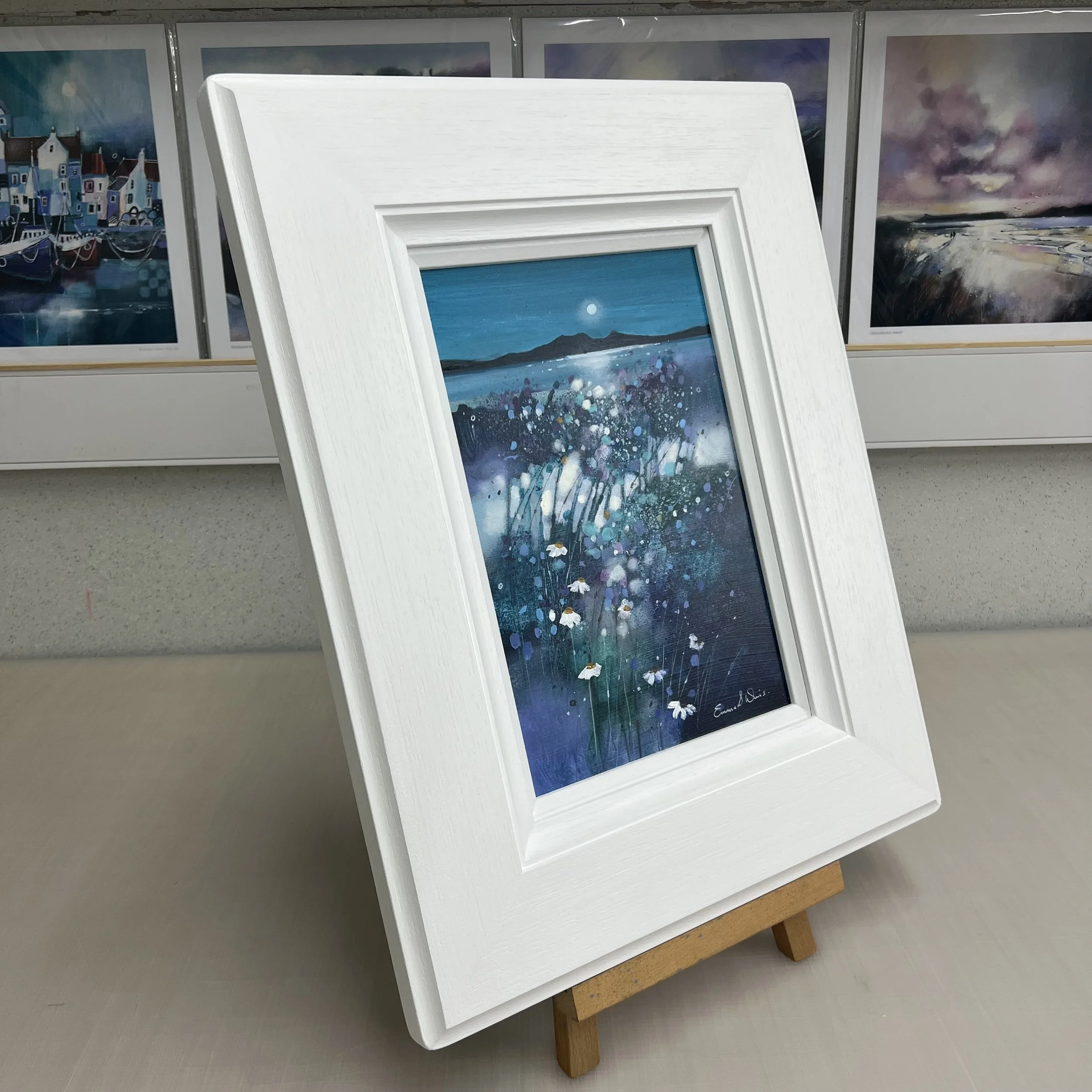 Original Painting Moonlit Embrace Arran Emma S Davis Artist angled view