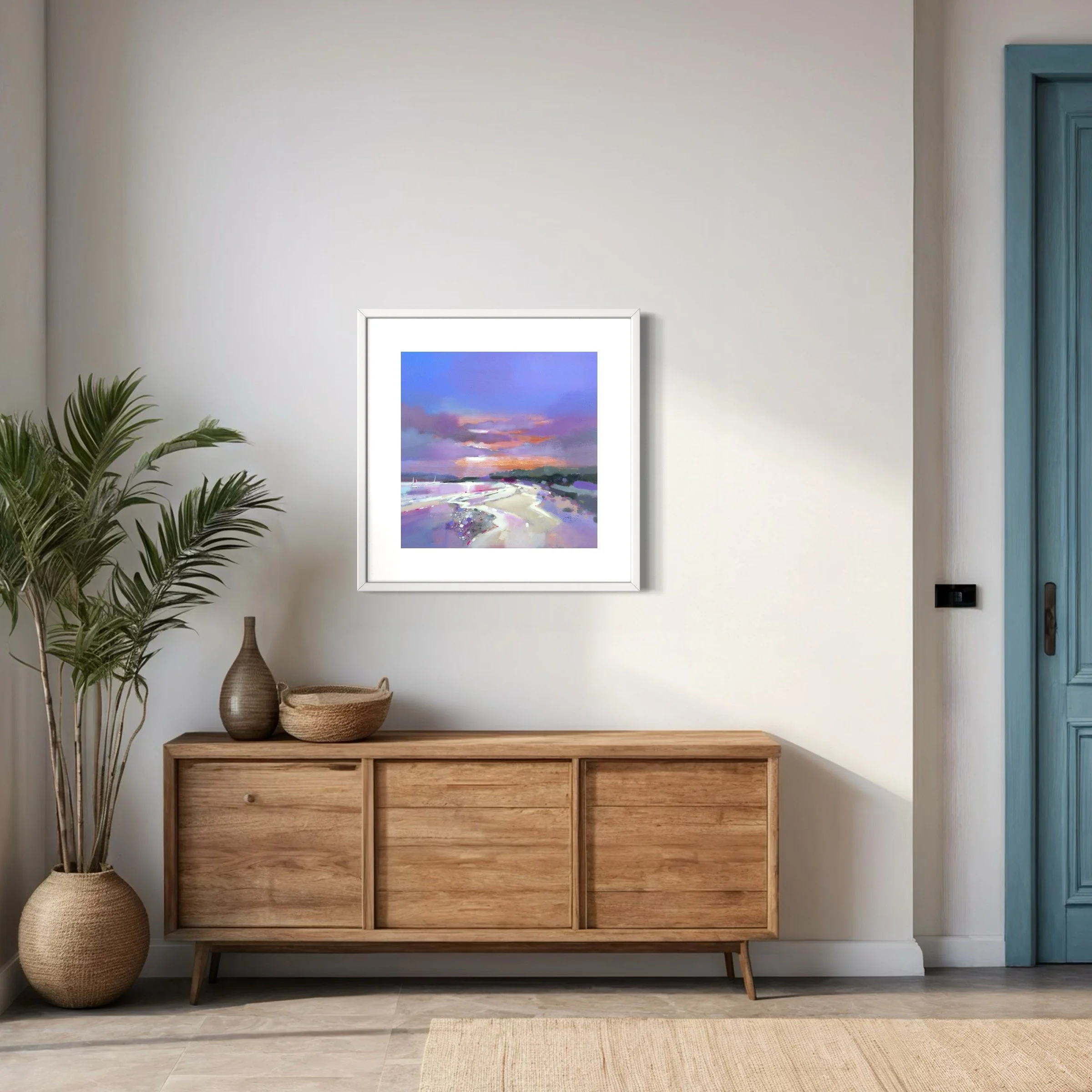 Art Print of Ettrick Bay, Isle of Bute by Emma S Davis Artist. Limited Edition. Art wall view.