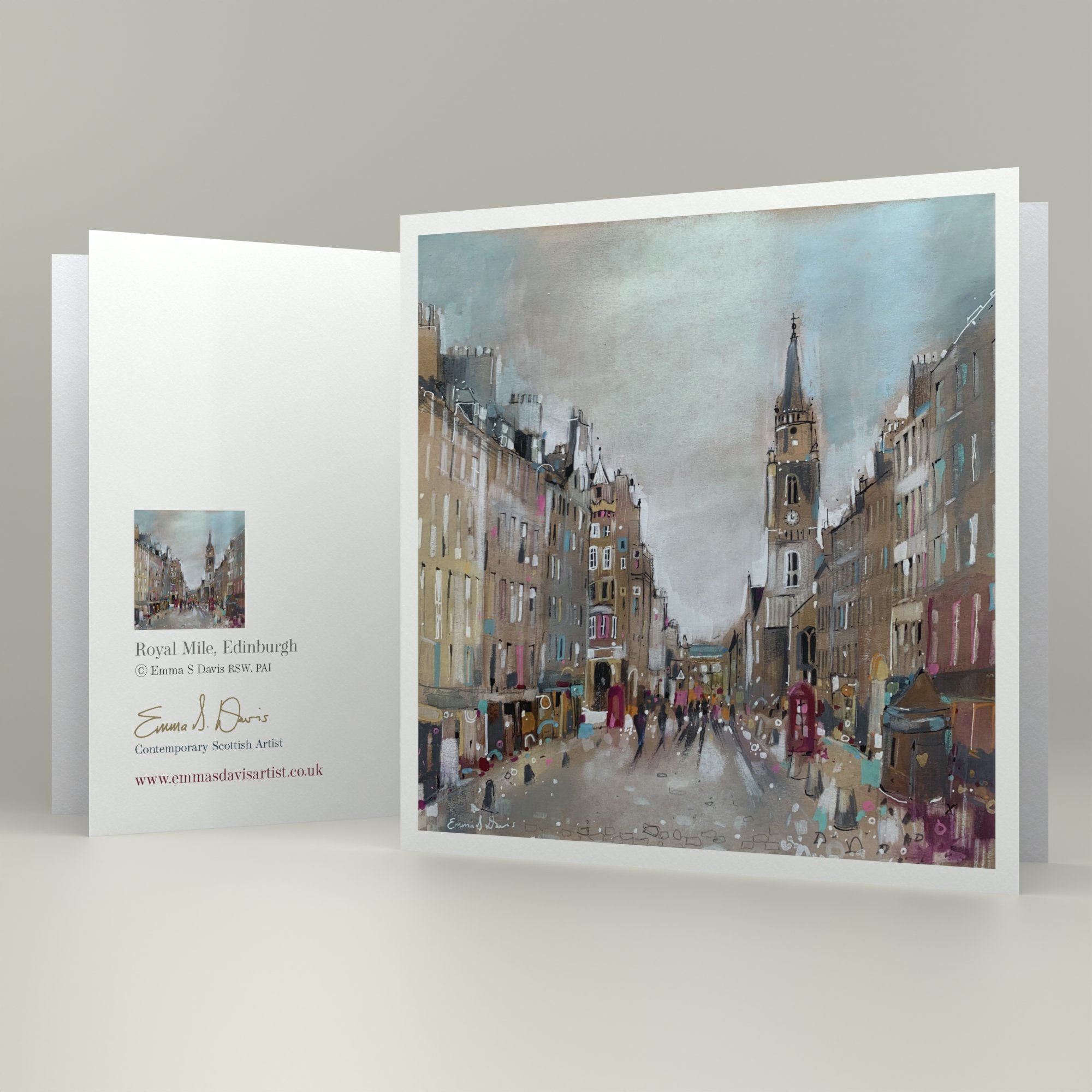 Royal Mile Edinburgh artwork featuring one of Edinburgh’s most famous historic streets in Scotland by Emma S Davis Artist.