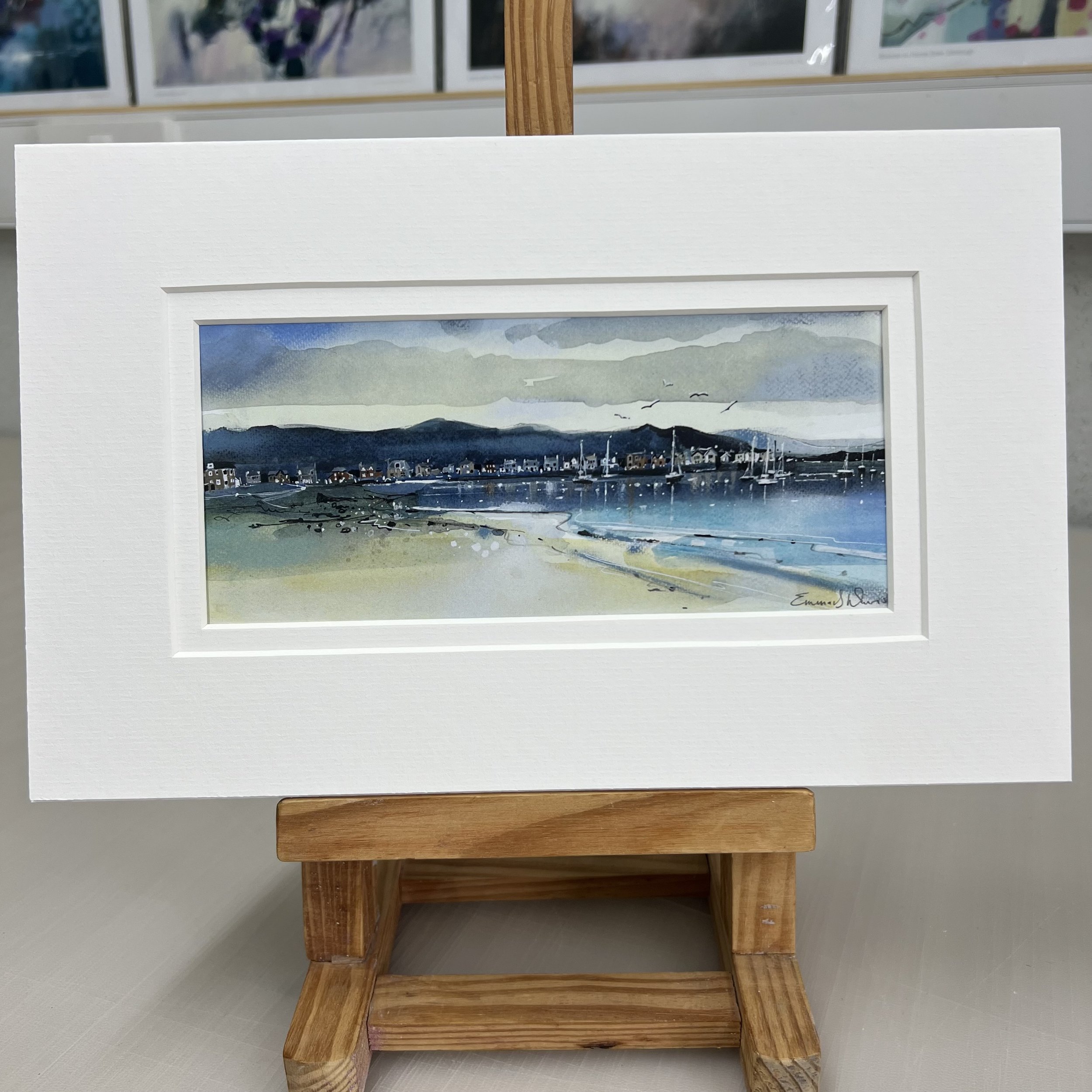 Greetings Card Millport Isle of Cumbrae by Scottish Landscape Artist Emma S Davis. Mounted option.