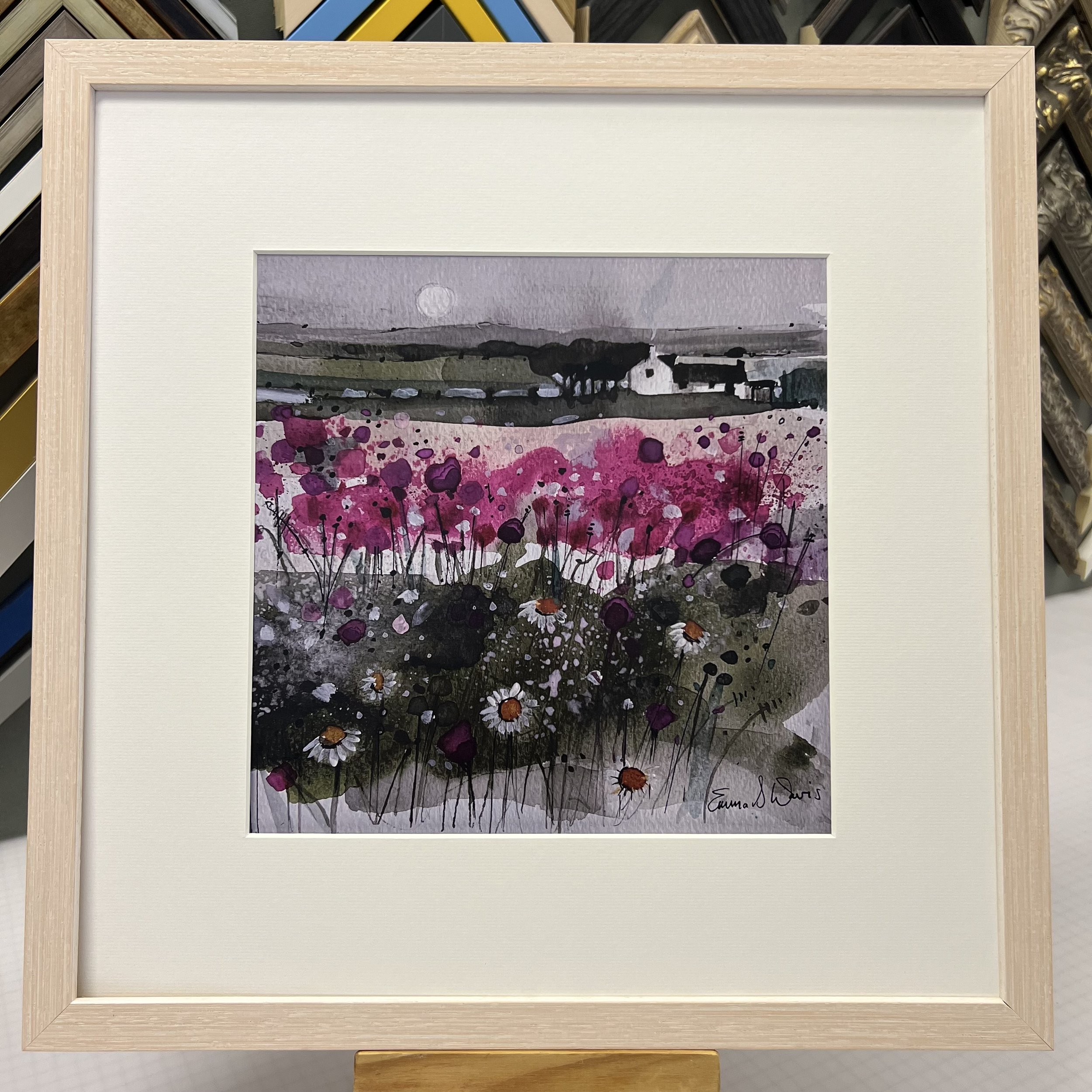 Framed limewash 'Home Is Where the Heart Is' open edition print by Emma S Davis Scottish Landscape Artist