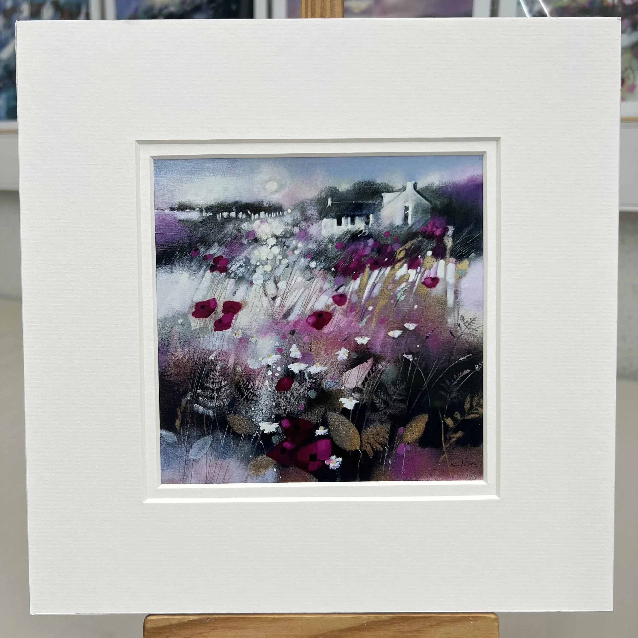 Greetings Card Perthshire Poppies by Scottish Landscape Artist Emma S Davis. Mounted option.