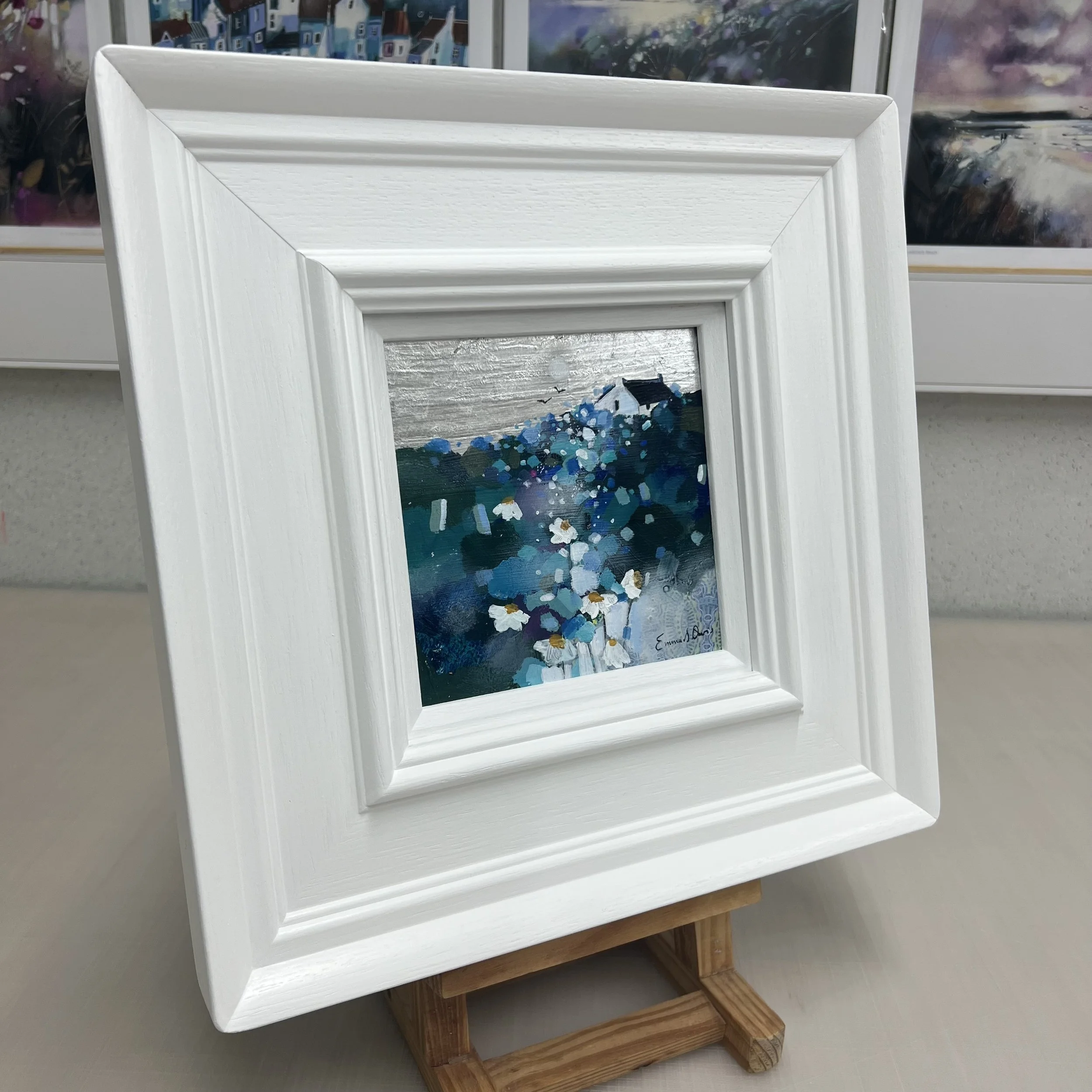 Original Landscape Painting 'Together in Moonlight' by Emma S Davis Scottish Landscape Artist Side View