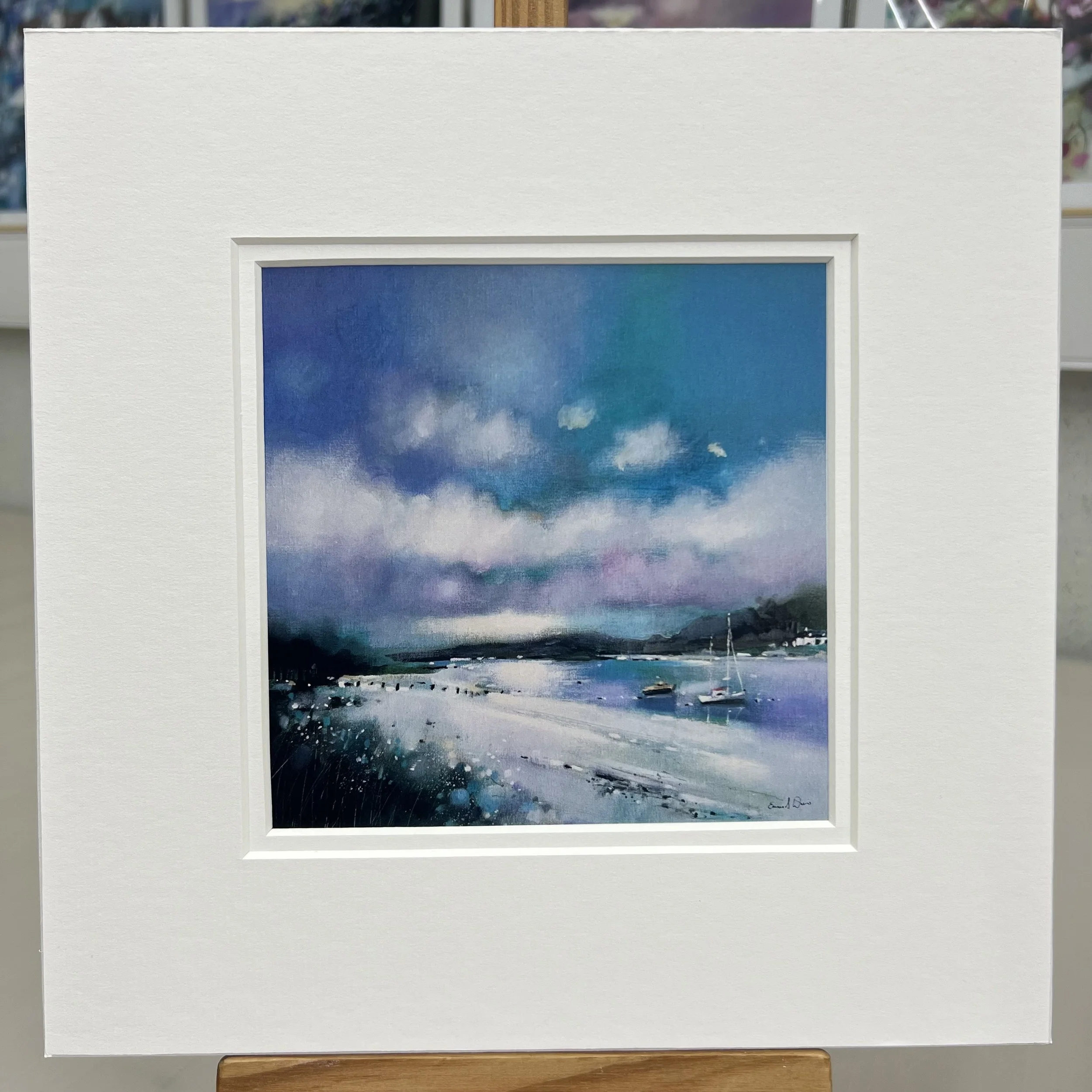 Greetings Card Silver Sands of Morar, Arisaig by Scottish Landscape Artist Emma S Davis. Mounted option.