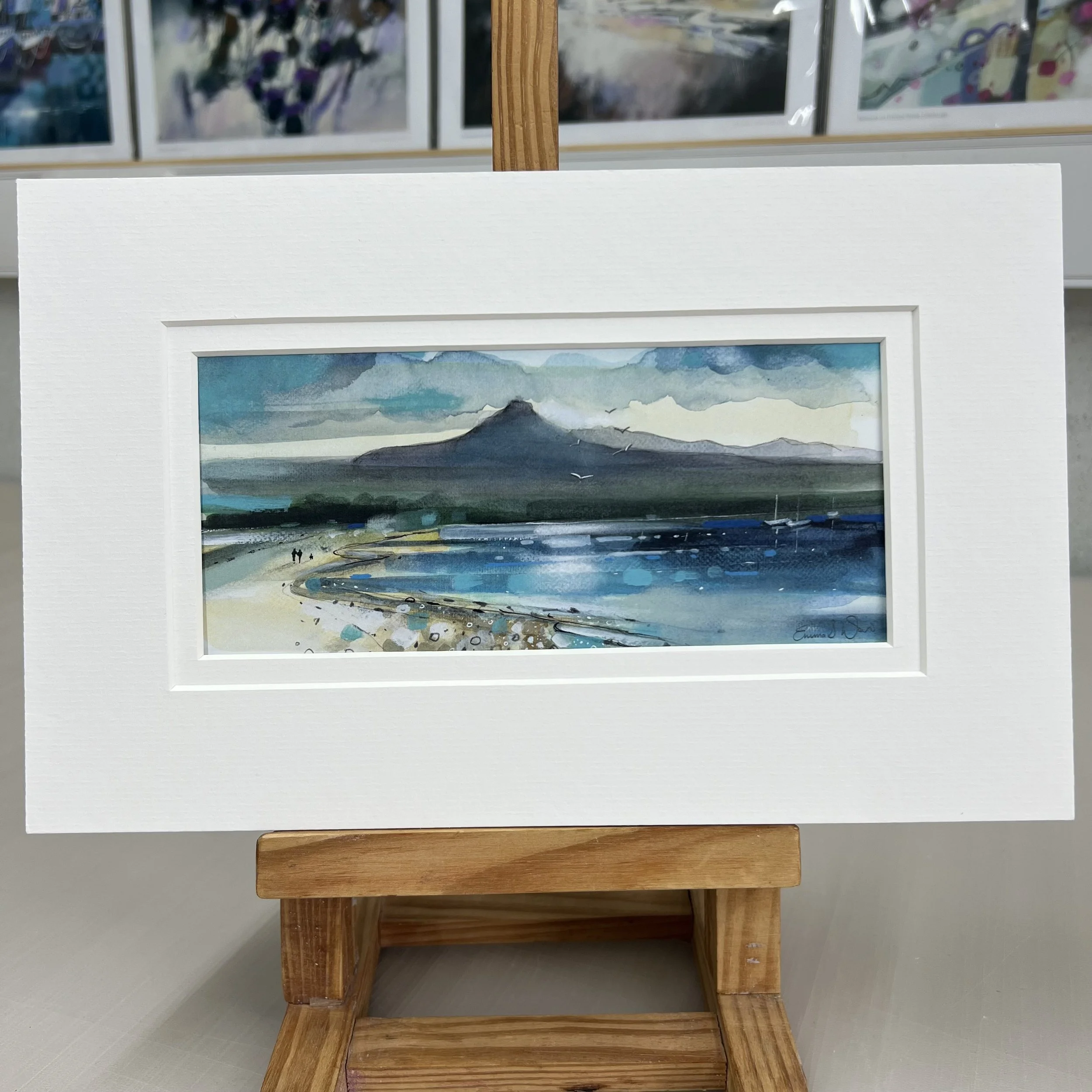 Greetings Card Brodick Isle of Arran by Scottish Landscape Artist Emma S Davis. Mounted option.