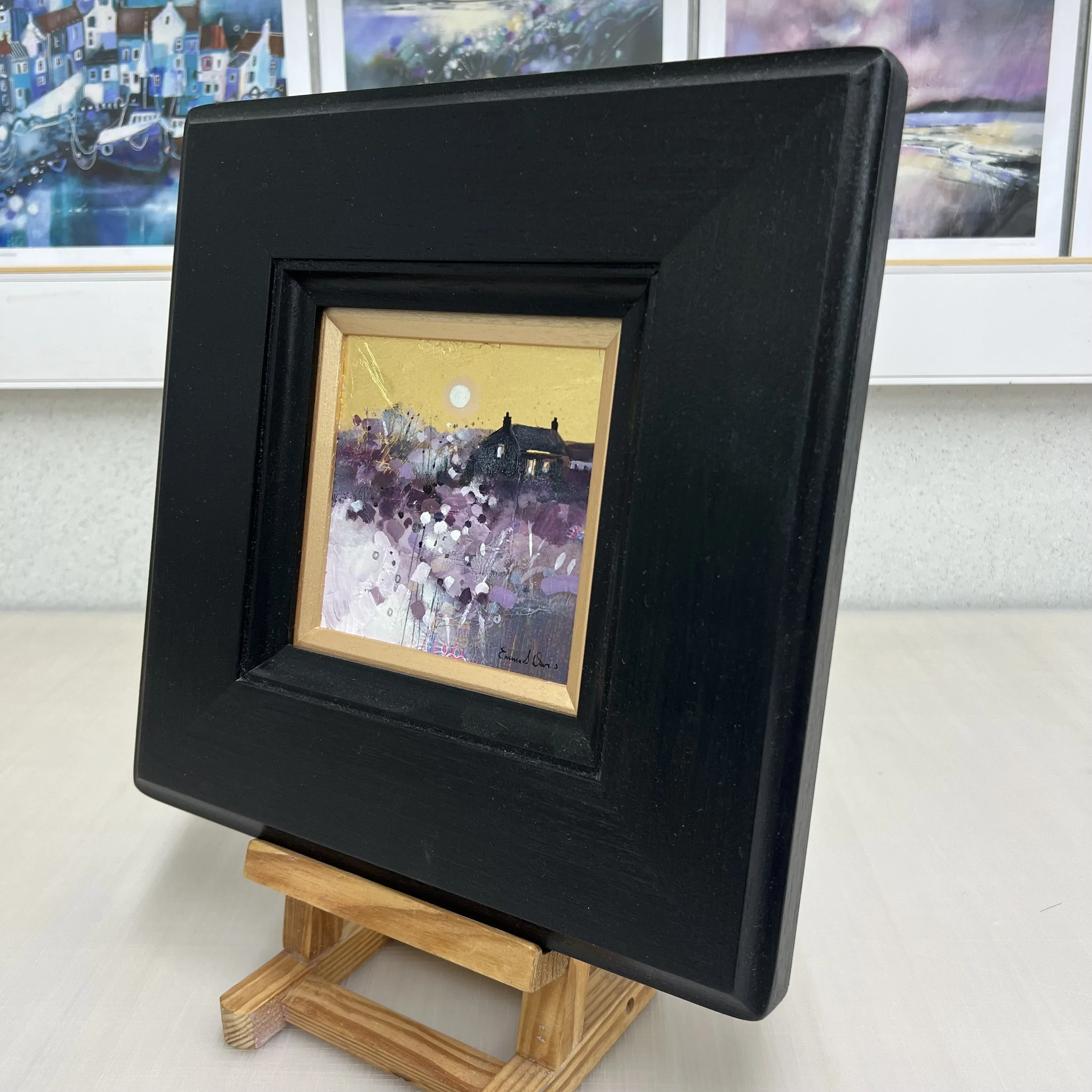 Original framed painting by Emma S Davis 'Moonlit Haven' alternate view