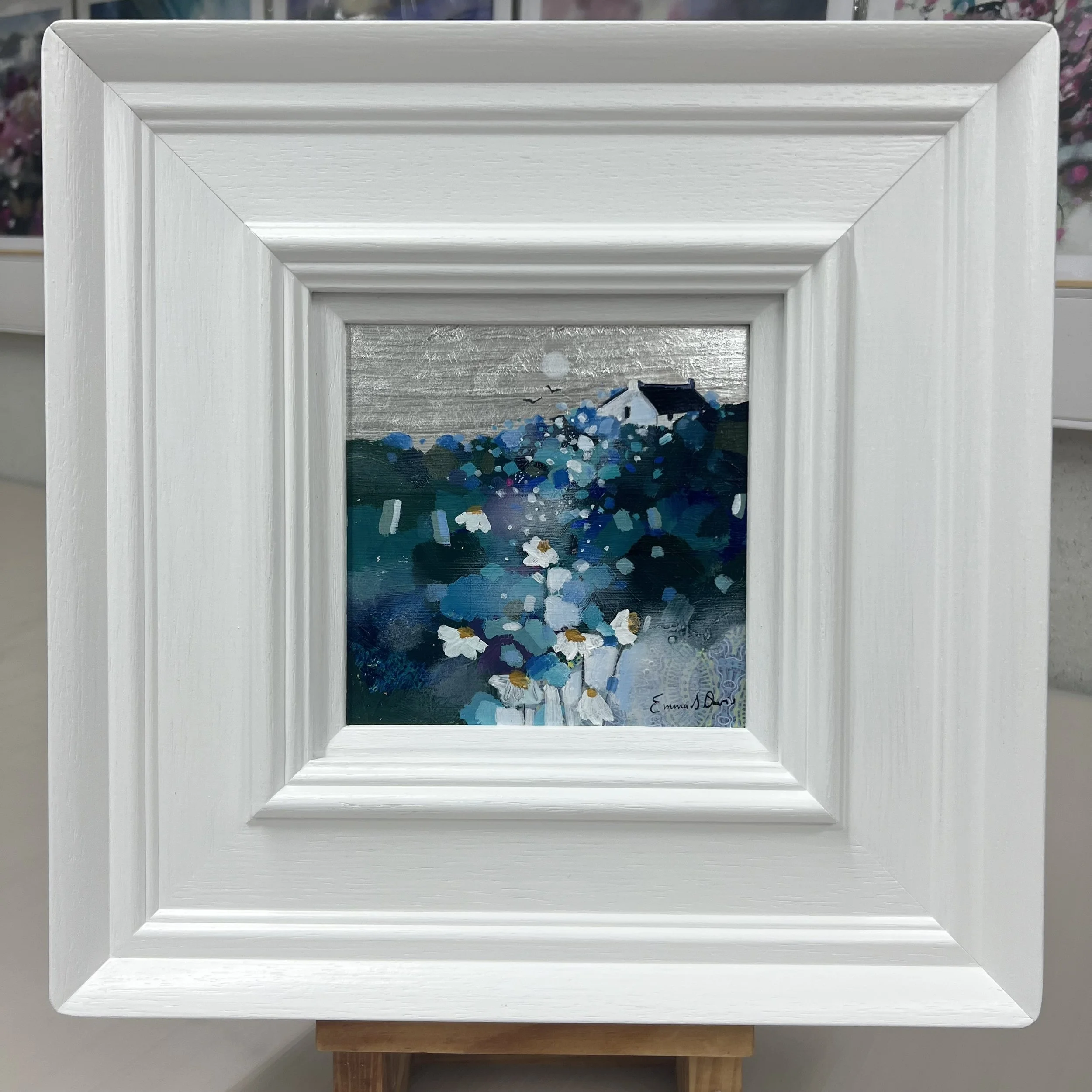 Original Framed Landscape Painting 'Together in Moonlight' by Emma S Davis Scottish Landscape Artist