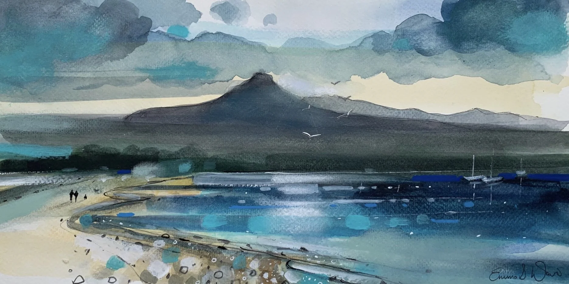 Goat Fell from Brodick Bay, Isle of Arran landscape painting